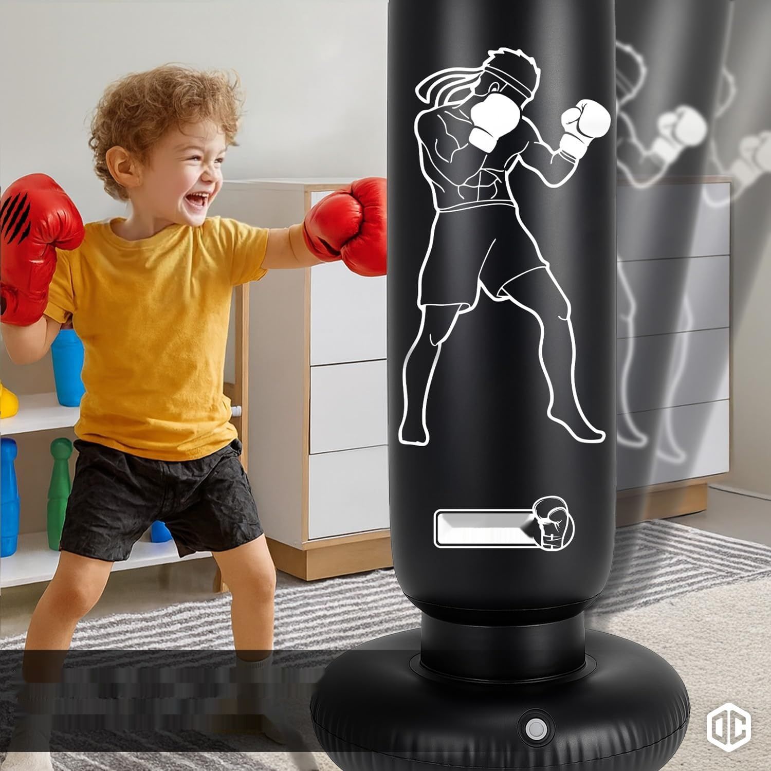 Punchy Nadmuchiwana Worek Treningowy dla Dzieci 160 × 55 cm z Rękawicami i Pompką