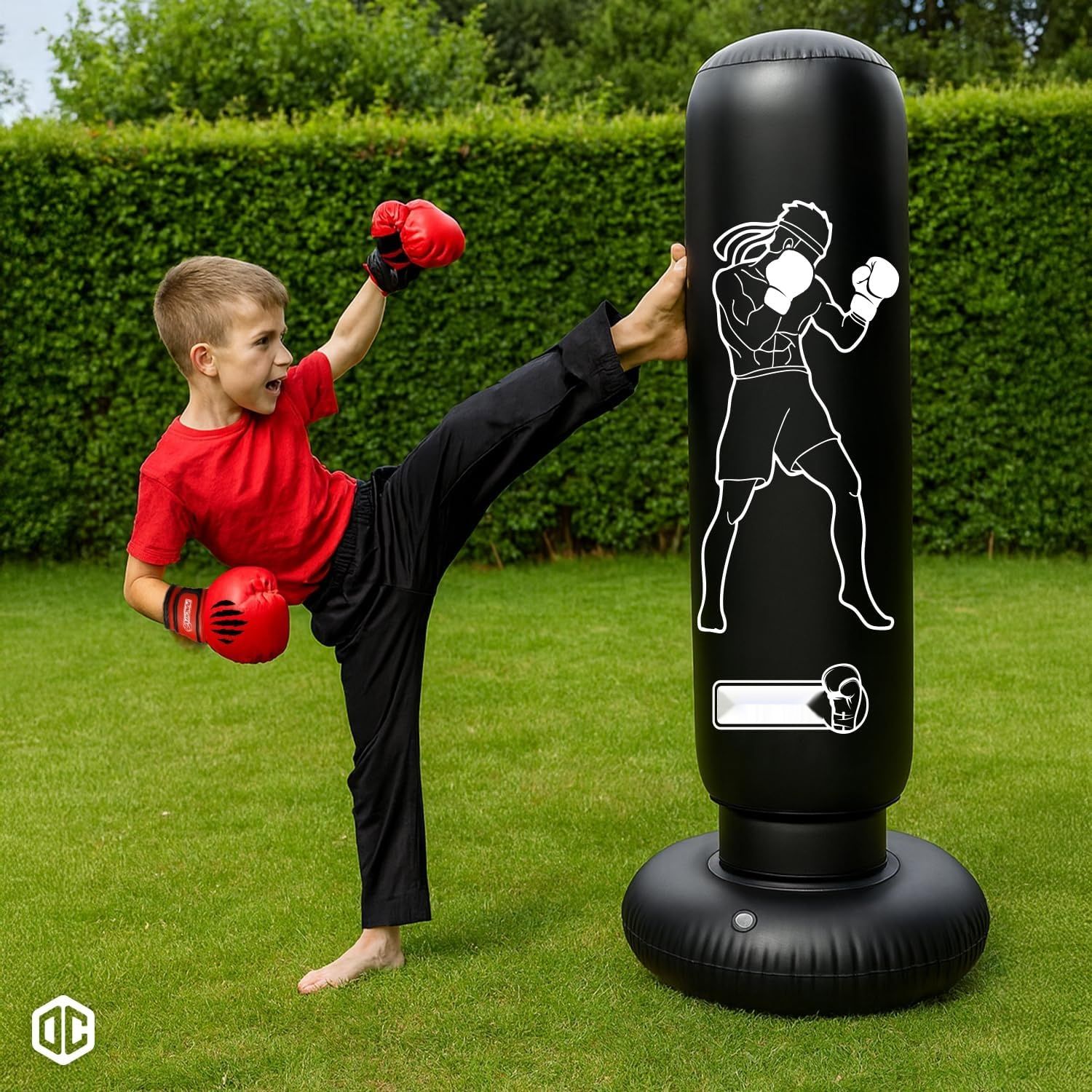 Punchy Nadmuchiwana Worek Treningowy dla Dzieci 160 × 55 cm z Rękawicami i Pompką