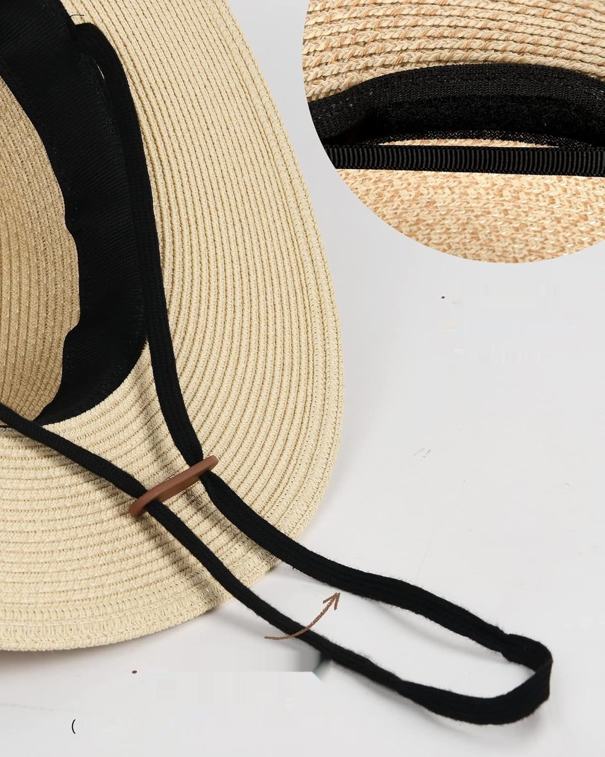 FURTALK Unisex Kapelusz Panama z Szerokim Rondem – Regulowany Słomkowy Kapelusz