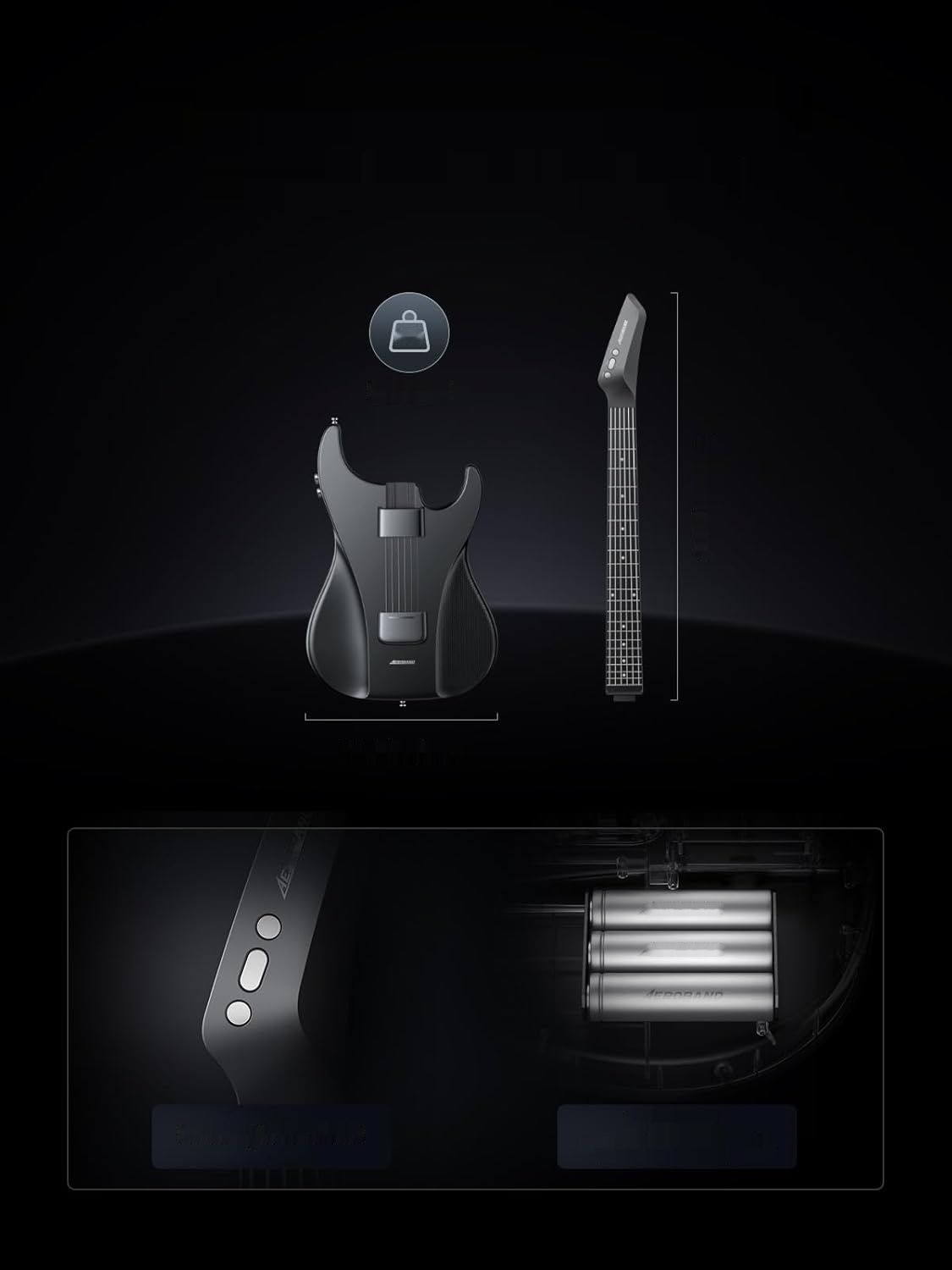 AeroBand Akustyczna Gitara Elektryczna bez Strun, 8 Tonów Gitary