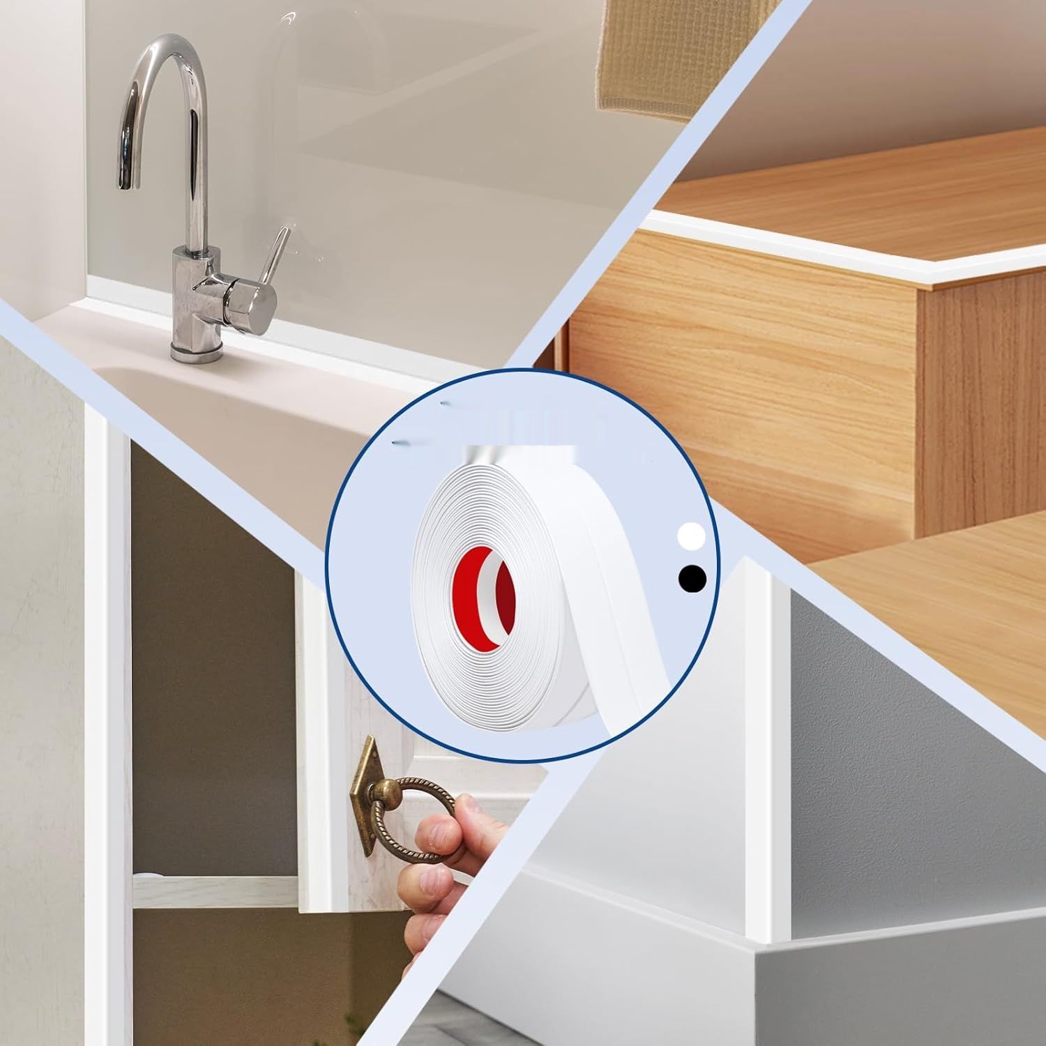 Elastyczna listwa przypodłogowa samoprzylepna 4 cm x 7 m – biały, PVC, do ochrony krawędzi