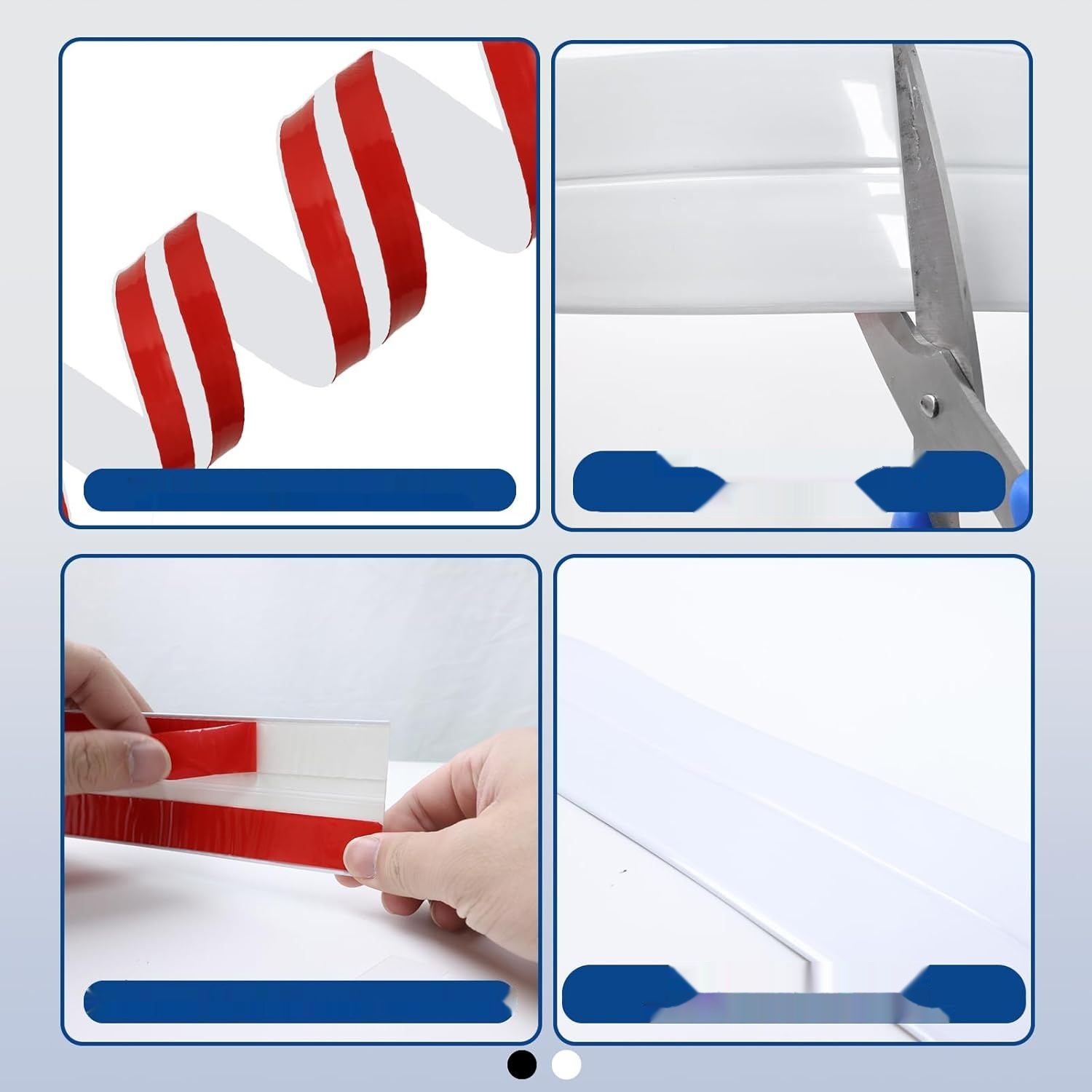 Elastyczna listwa przypodłogowa samoprzylepna 4 cm x 7 m – biały, PVC, do ochrony krawędzi