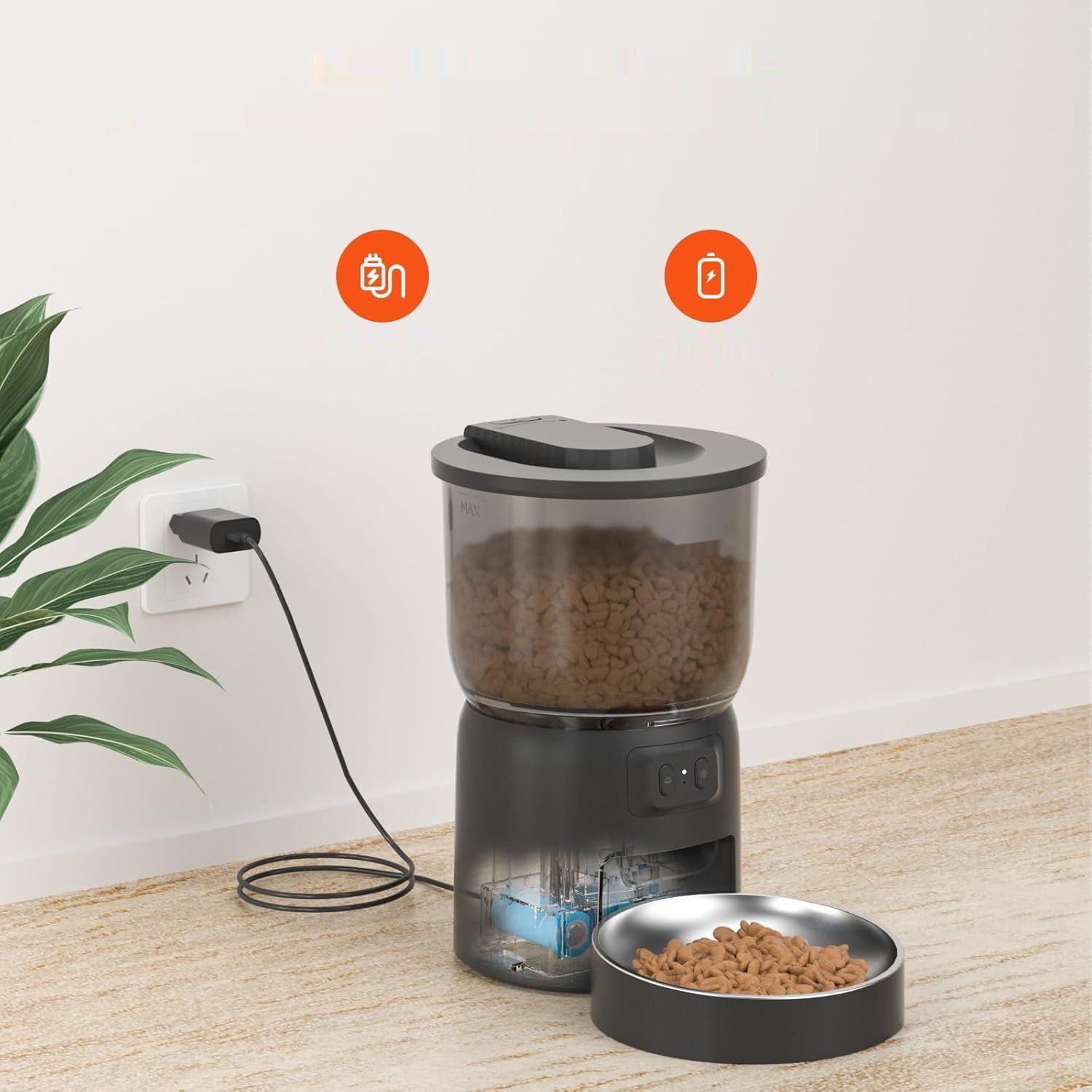 Balimo Automatyczny Podajnik Karmy dla Kota 3L z WiFi 2,4G – Czarny