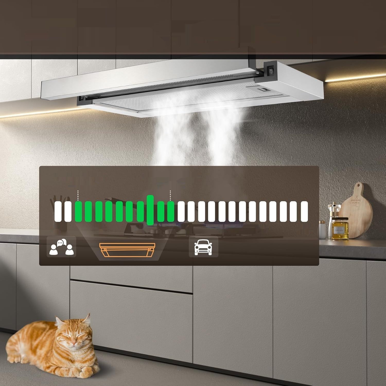 Teleskopowy okap podszafkowy KICHPOWER 60 cm