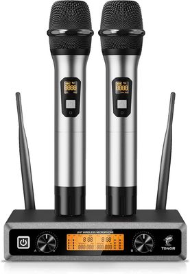 TONOR TW820 – Podwójny bezprzewodowy mikrofon UHF do karaoke i wydarzeń