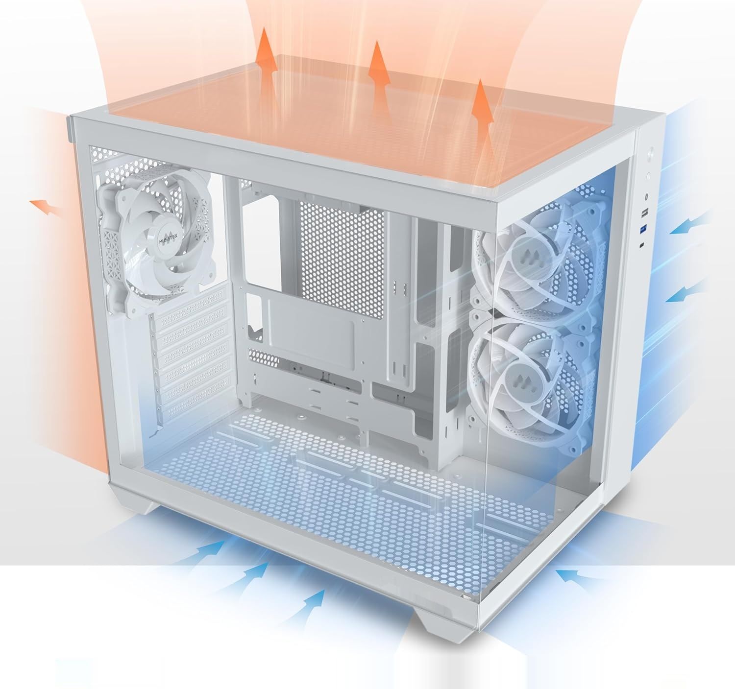 MUSETEX Y6W Obudowa PC ATX, obsługa chłodnicy 360 mm