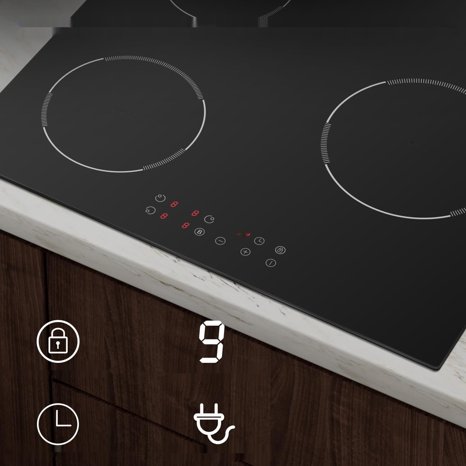 Płyta indukcyjna Karienvir 60 cm, 3 pola, 3500 W z wtyczką