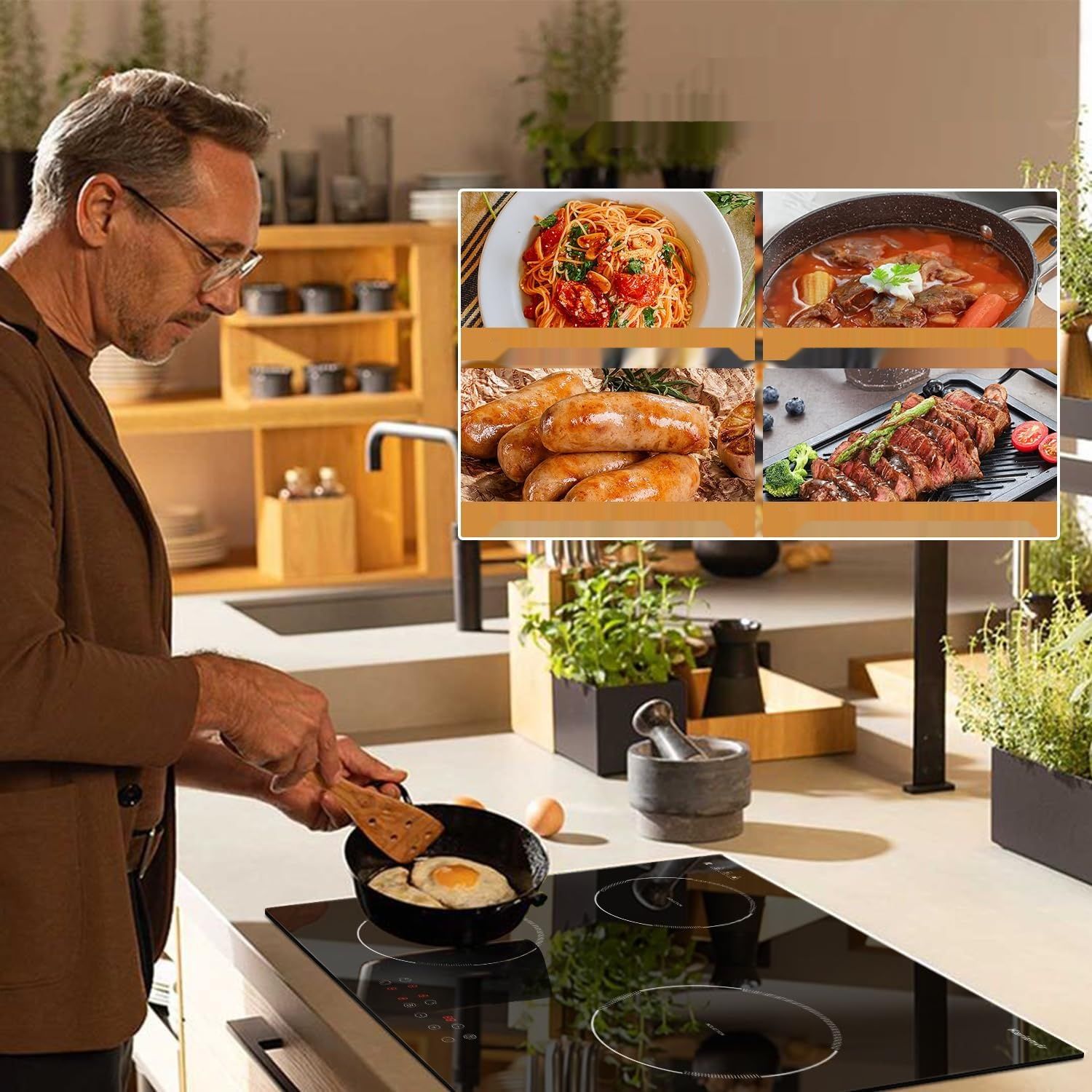 Płyta indukcyjna Karienvir 60 cm, 3 pola, 3500 W z wtyczką