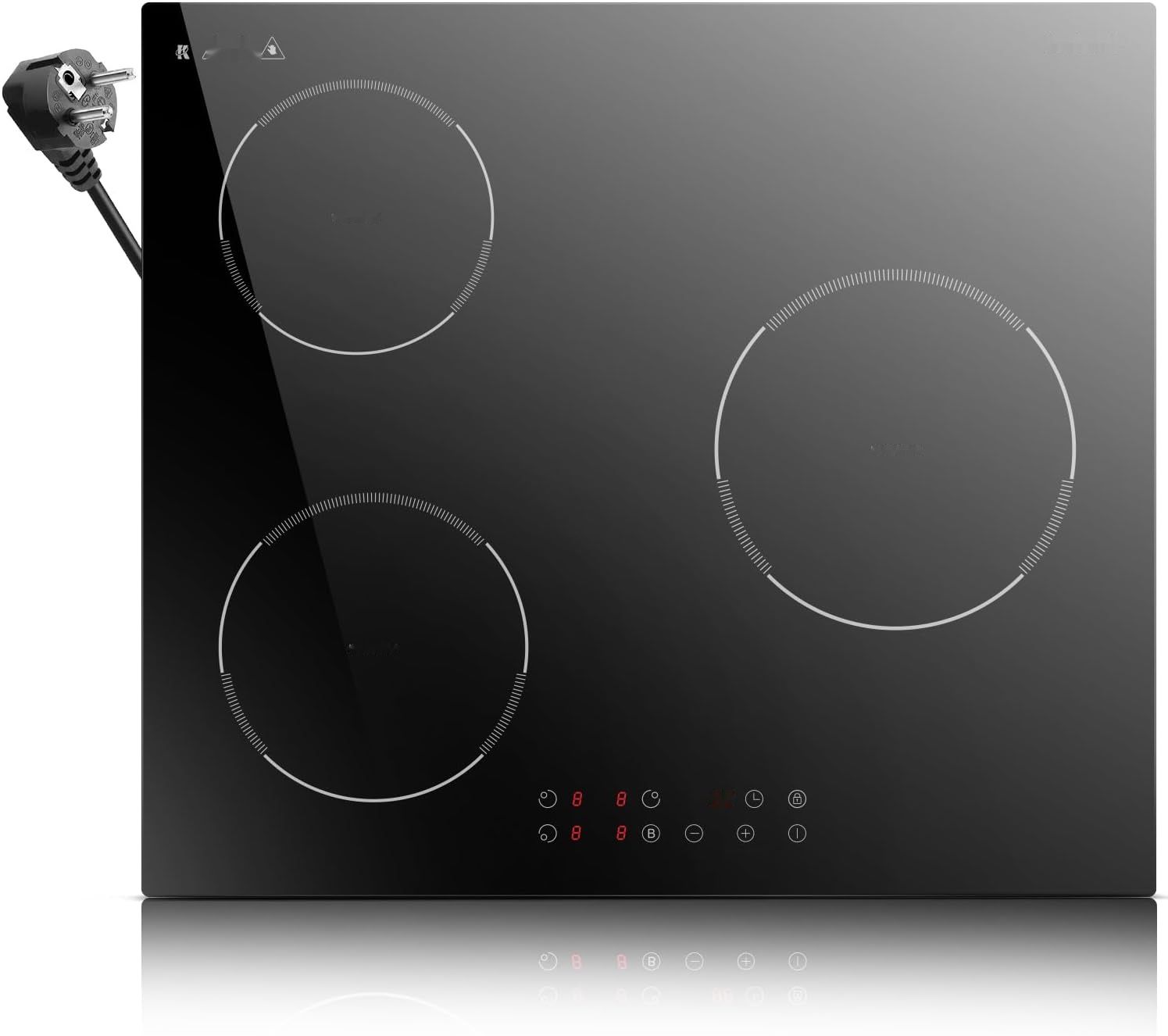Płyta indukcyjna Karienvir 60 cm, 3 pola, 3500 W z wtyczką