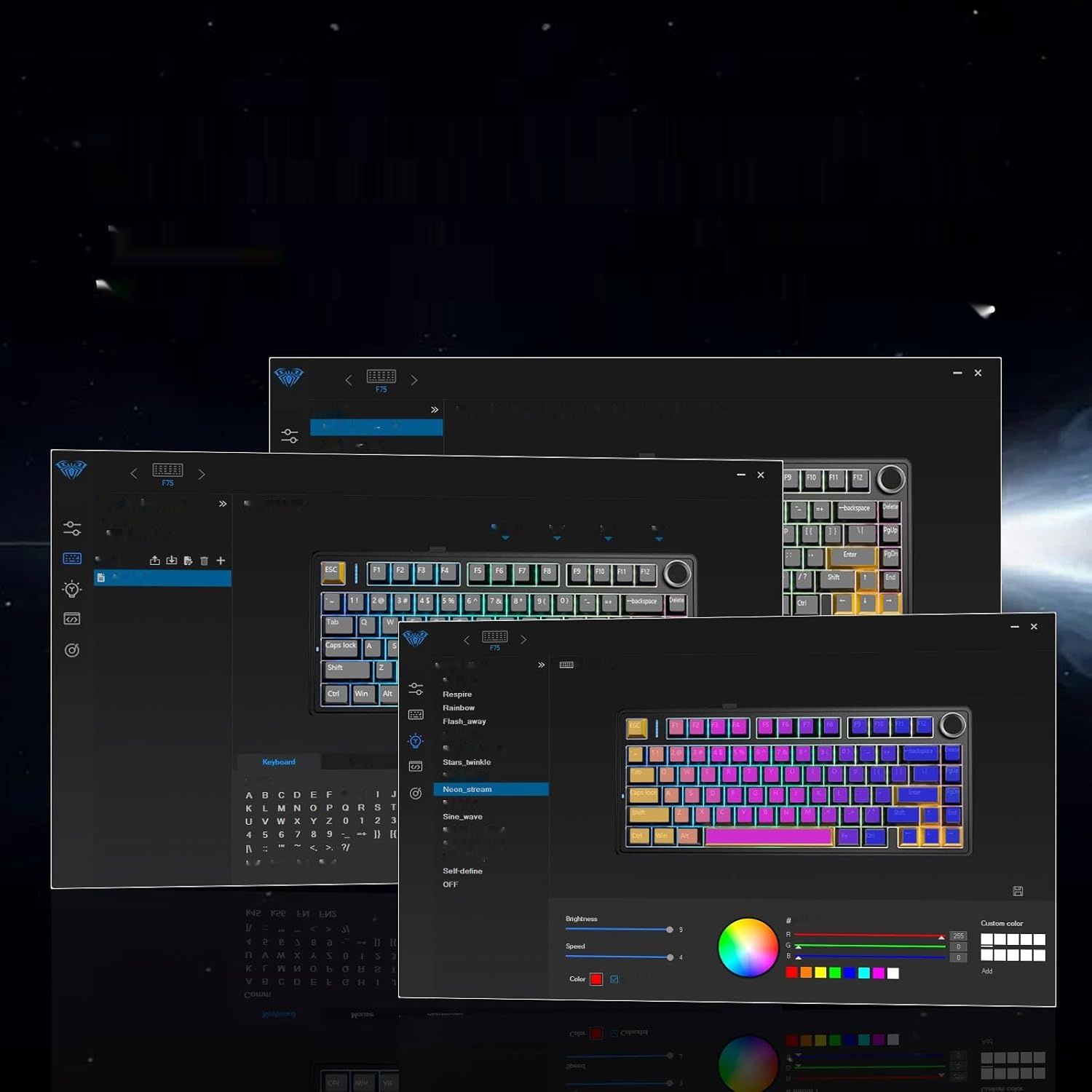 BLAD!!!!!!     EPOMAKER x Aula F75 Mechaniczna Klawiatura Gasket 75%, bezprzewodowa/Б