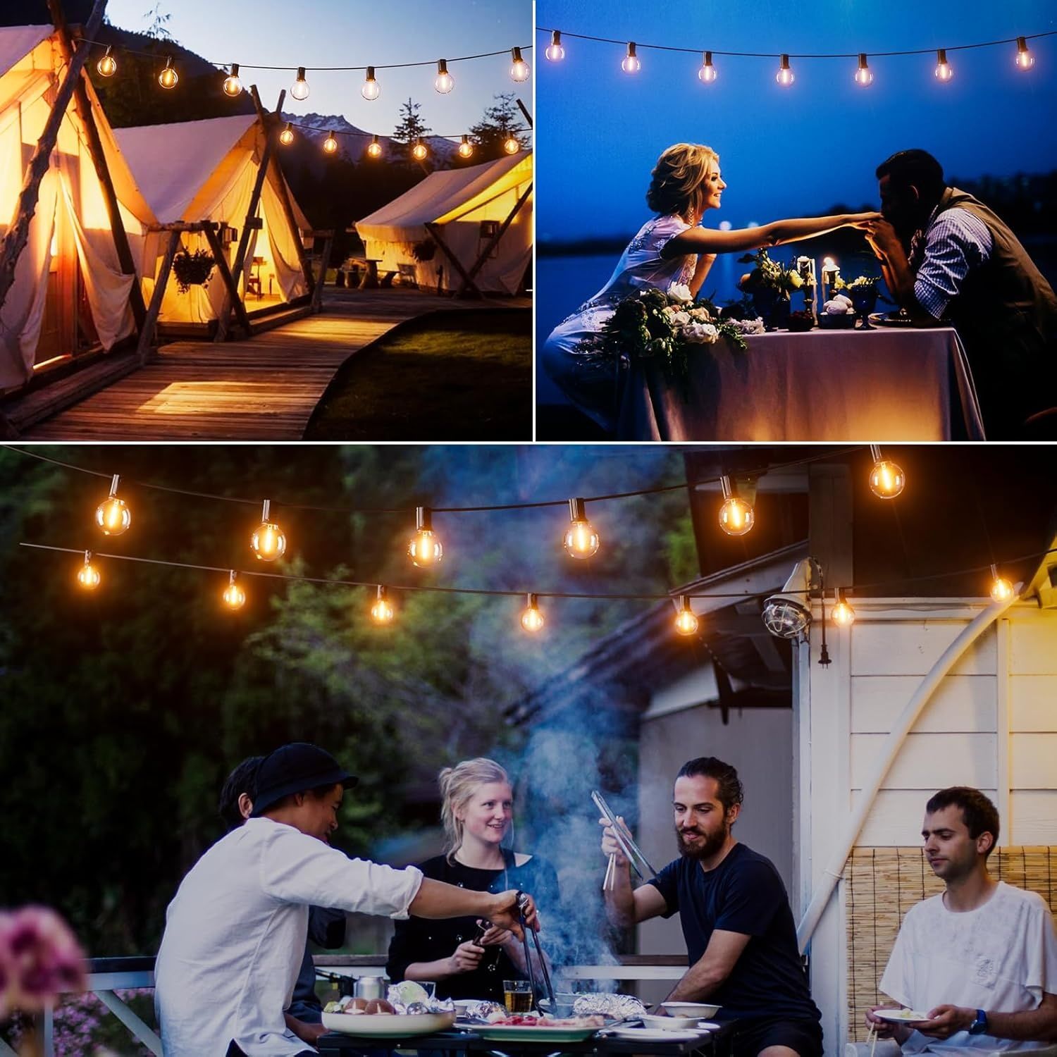 Bomcosy Girlanda Świetlna Słoneczna na Zewnątrz – 24 m – Wodoodporna