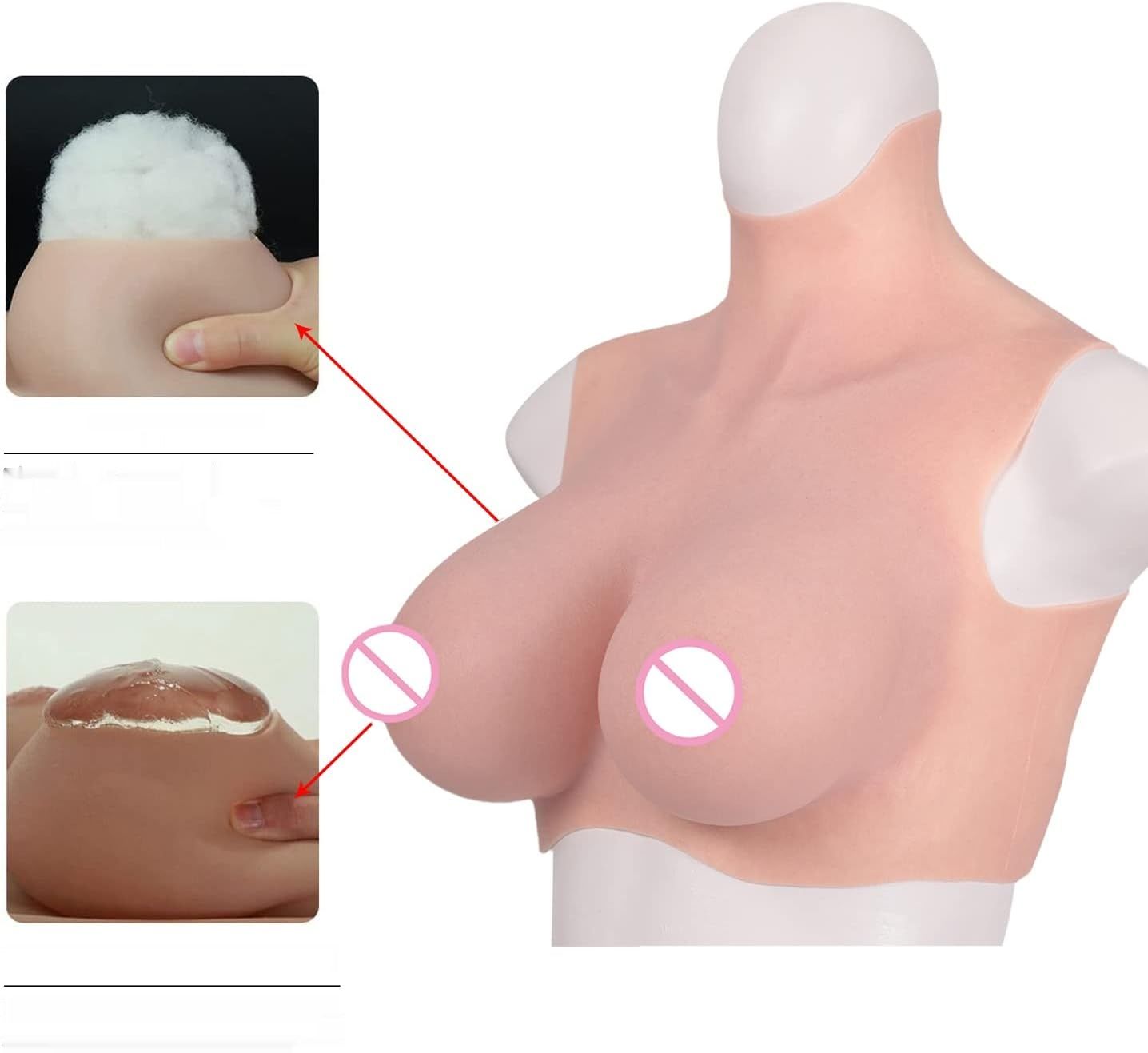 Yuewen silikonowe ciało skórzane (G - Wypełnienie silikonowe, beżowe)