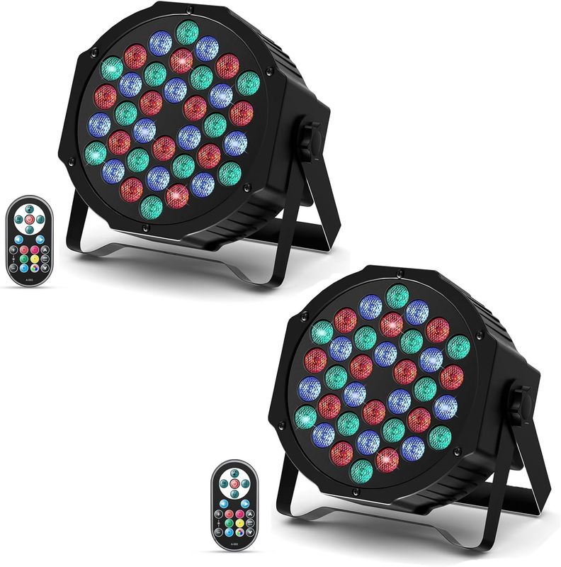 U`King 2 sztuki 72W reflektor LED PAR RGB, 36 diod LED