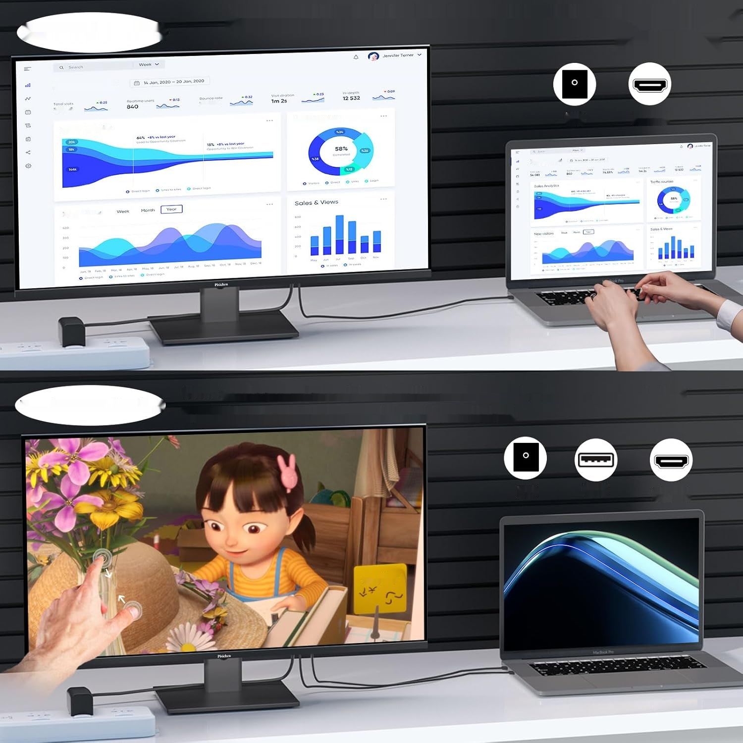 27-calowy monitor dotykowy 2K 100Hz do gier, QHD 2560 x 1440