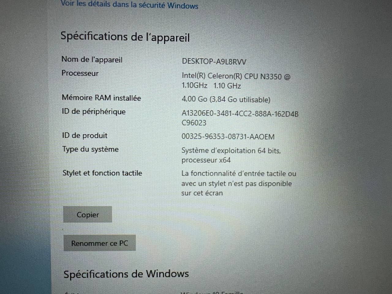 Bigmachine Windows 10 Mini Laptop 10,1 cala 32 GB Klawiatura AZERTY fr