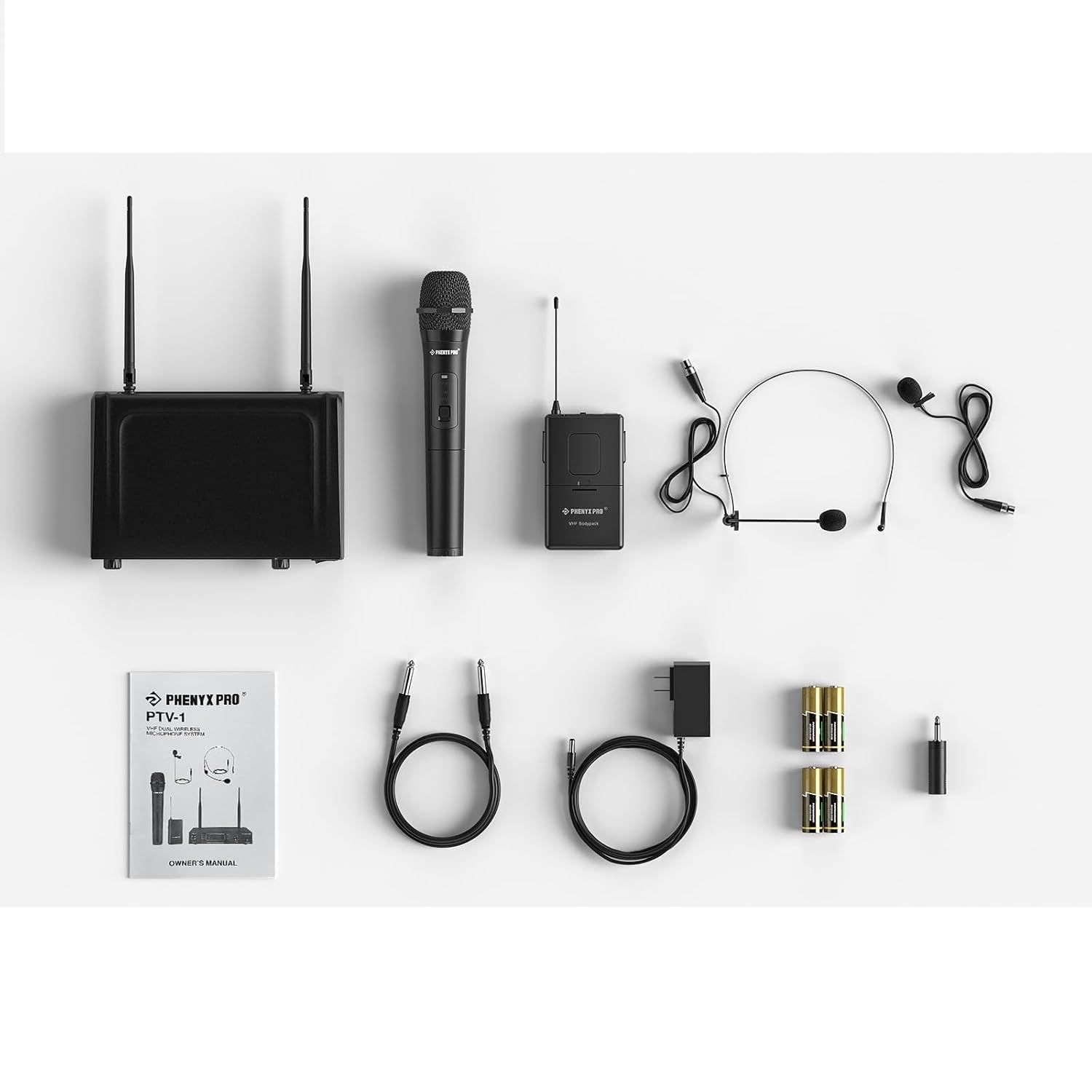 Phenyx Pro PTV-1B – bezprzewodowy system mikrofonowy VHF z mikrofonem ręcznym, nagłownym i krawatowym