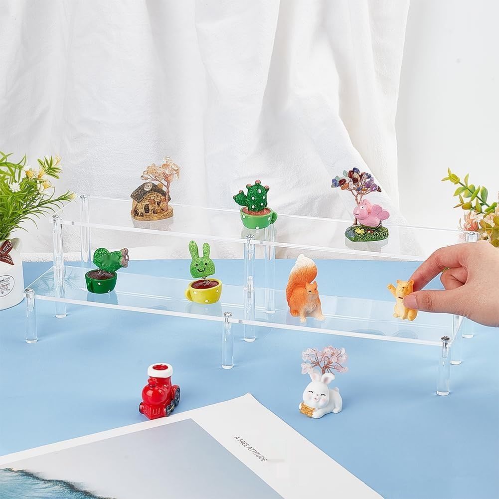 BENECREAT akrylowy stojak ekspozycyjny na figurki, dwupoziomowy ekspzy