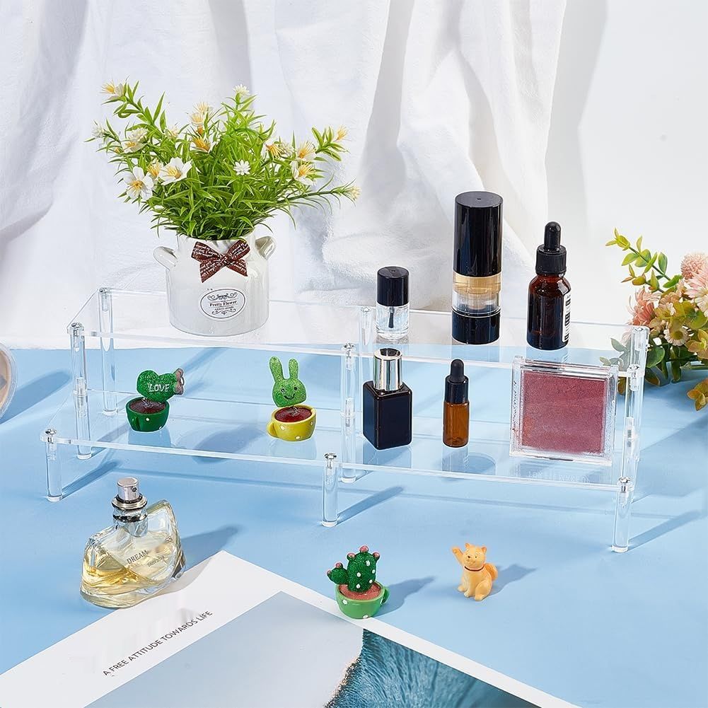 BENECREAT akrylowy stojak ekspozycyjny na figurki, dwupoziomowy ekspzy