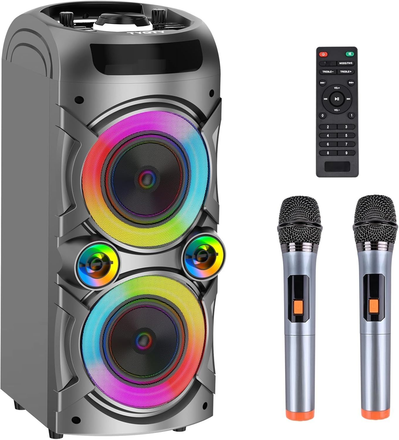 TYOTY A90 z 2 mikrofonami bezprzewodowymi – przenośny głośnik Bluetooth