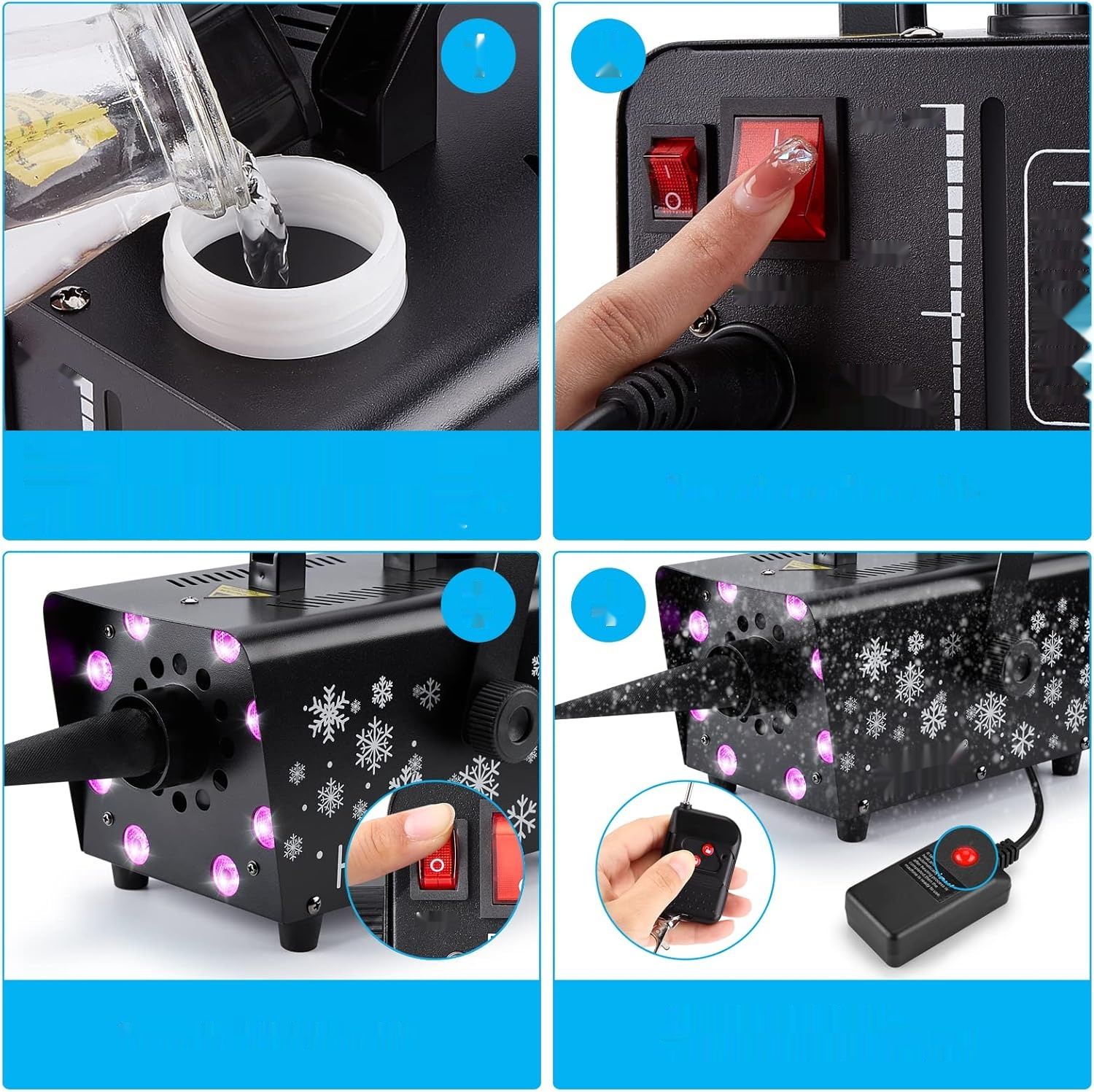 Hakuta Maszyna śnieżna 800W z 8 diodami LED