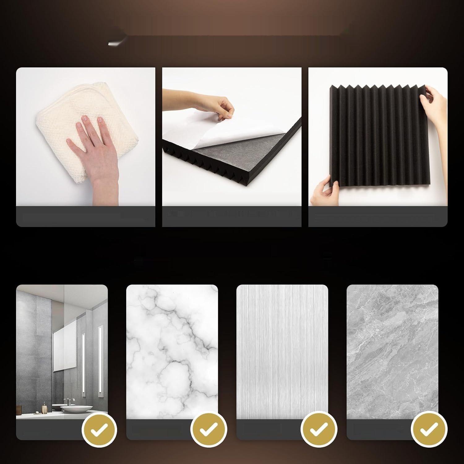 TONOR Zestaw 24 paneli akustycznych, 30×30×5 cm samoprzylepne paneleak