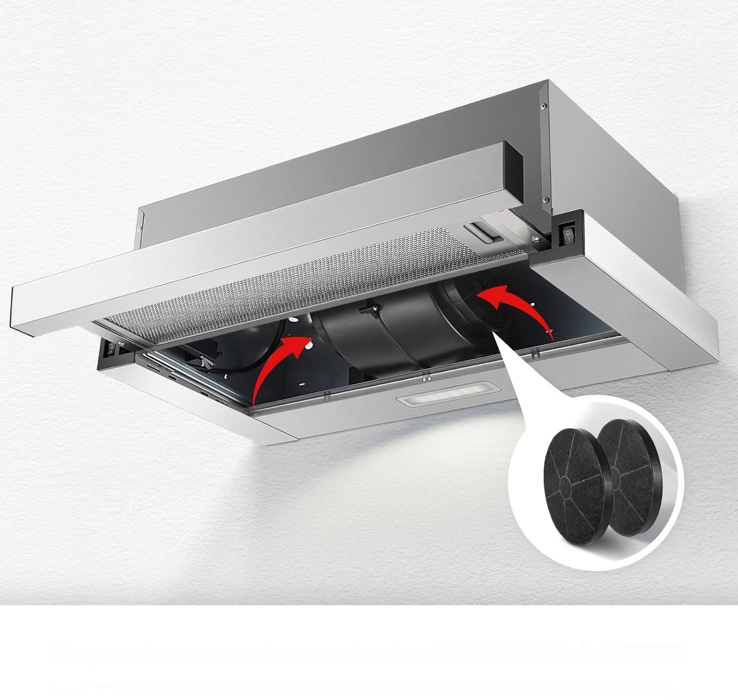 Teleskopowy okap podszafkowy KICHPOWER 60 cm