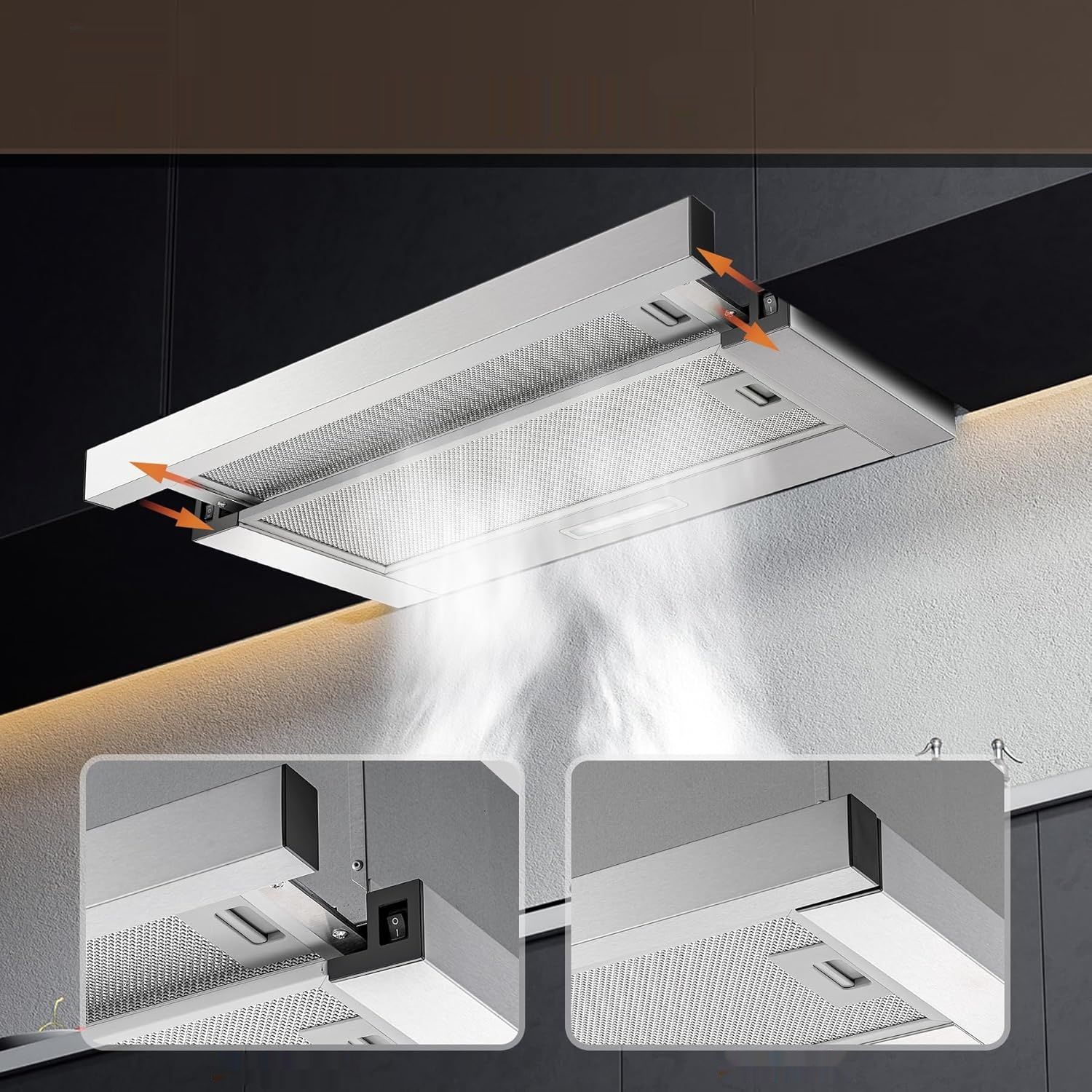 Teleskopowy okap podszafkowy KICHPOWER 60 cm