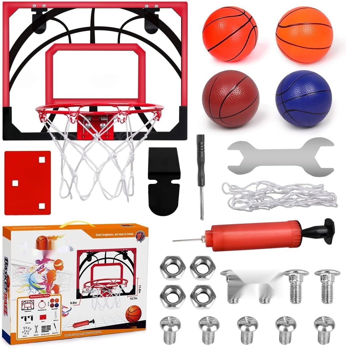 Mini kosz do koszykówki na drzwi MerryXGift – zestaw dla dzieci 6–12 lat