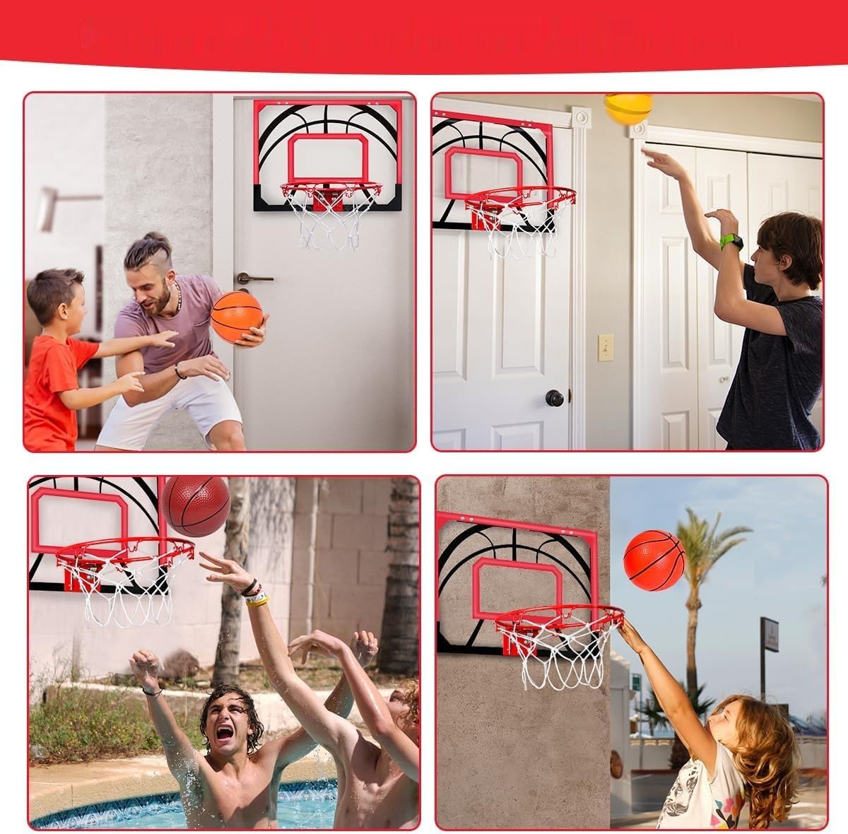 Mini kosz do koszykówki na drzwi MerryXGift – zestaw dla dzieci 6–12 lat