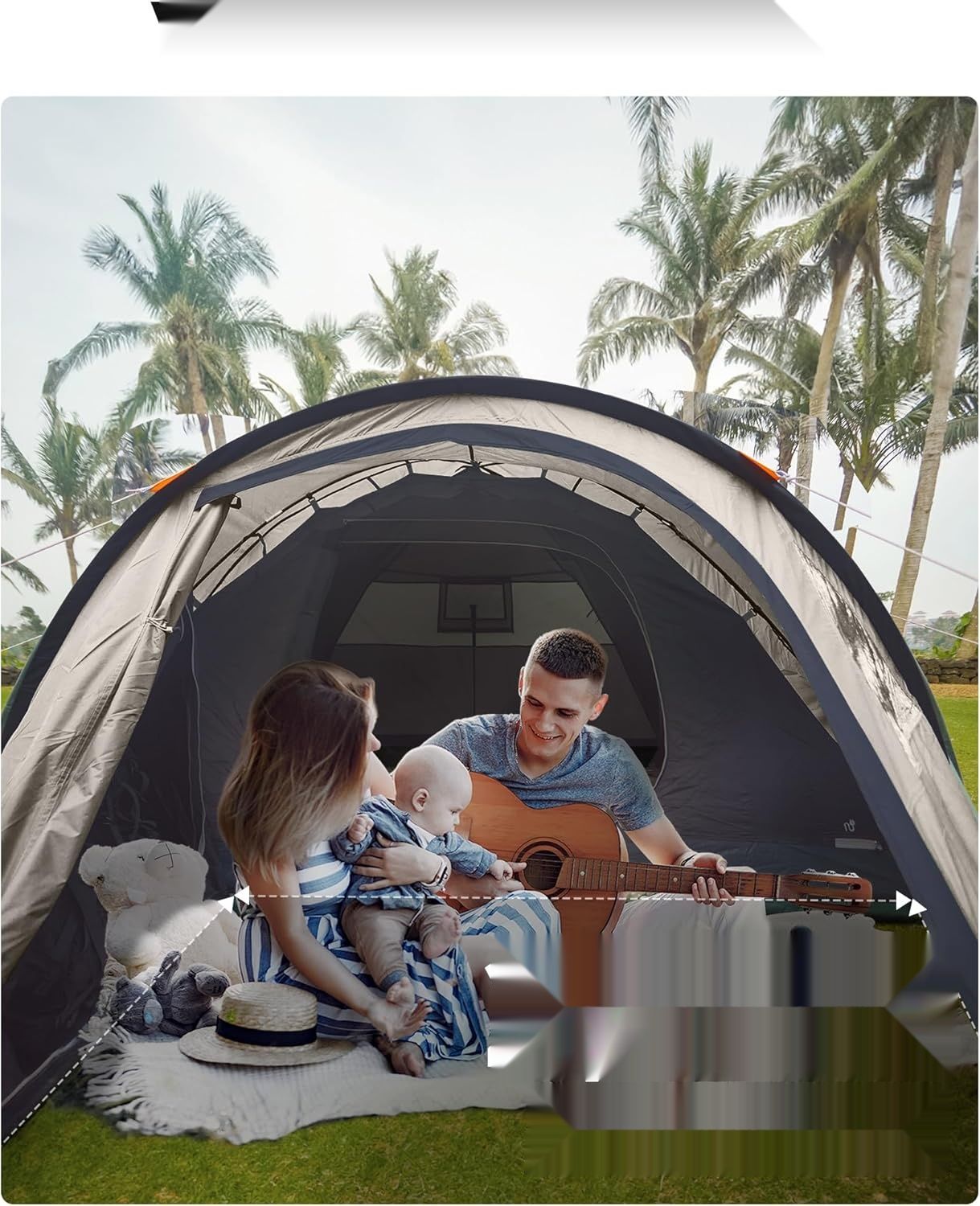 Namiot KingCamp dla 4 osób – przestronny, lekki i wodoodporny (PU 3000 mm)