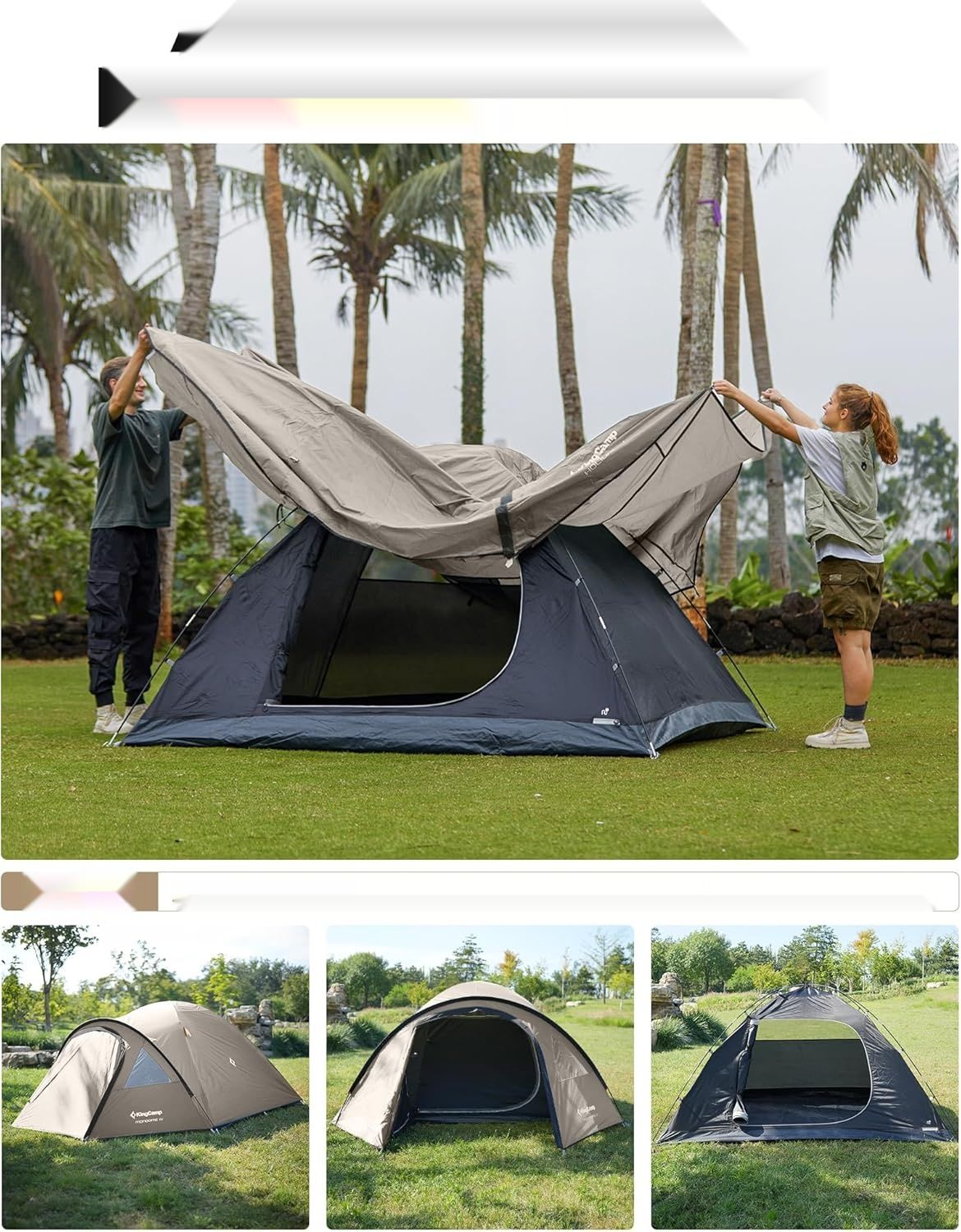 Namiot KingCamp dla 4 osób – przestronny, lekki i wodoodporny (PU 3000 mm)