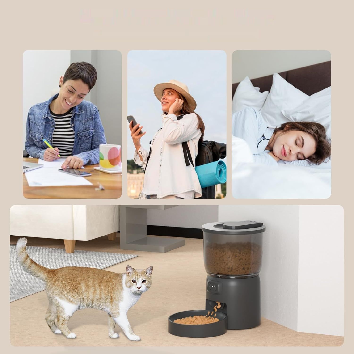 Balimo Automatyczny Podajnik Karmy dla Kota 3L z WiFi 2,4G – Czarny