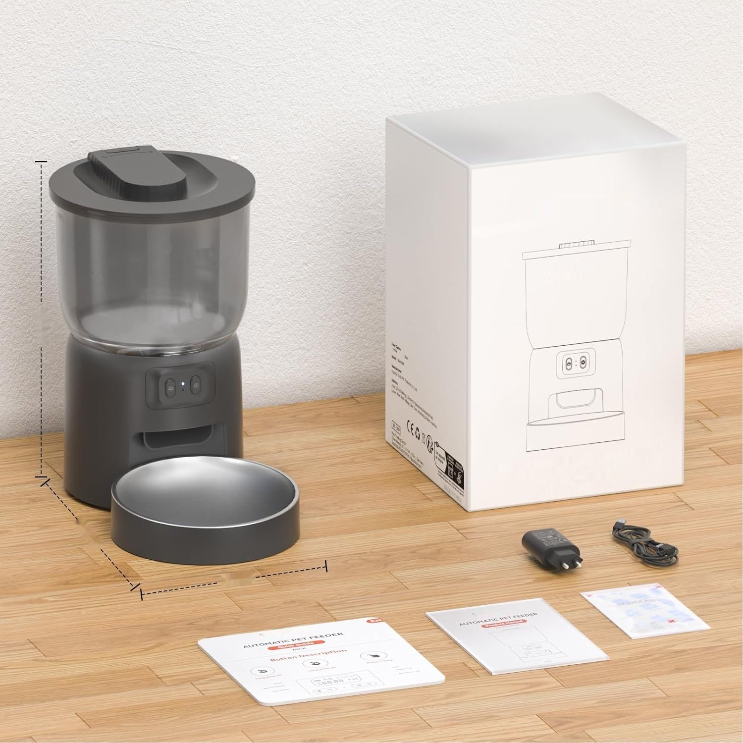Balimo Automatyczny Podajnik Karmy dla Kota 3L z WiFi 2,4G – Czarny