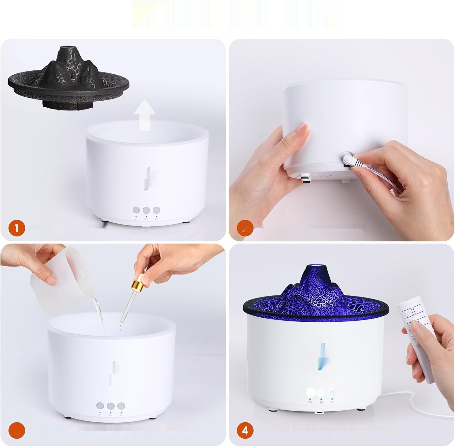 ЦВЕТ ПО ДЕРЕВО Dyfuzor olejków eterycznych Simpeak 400 ml z pilotem, ultradźwiękowydy