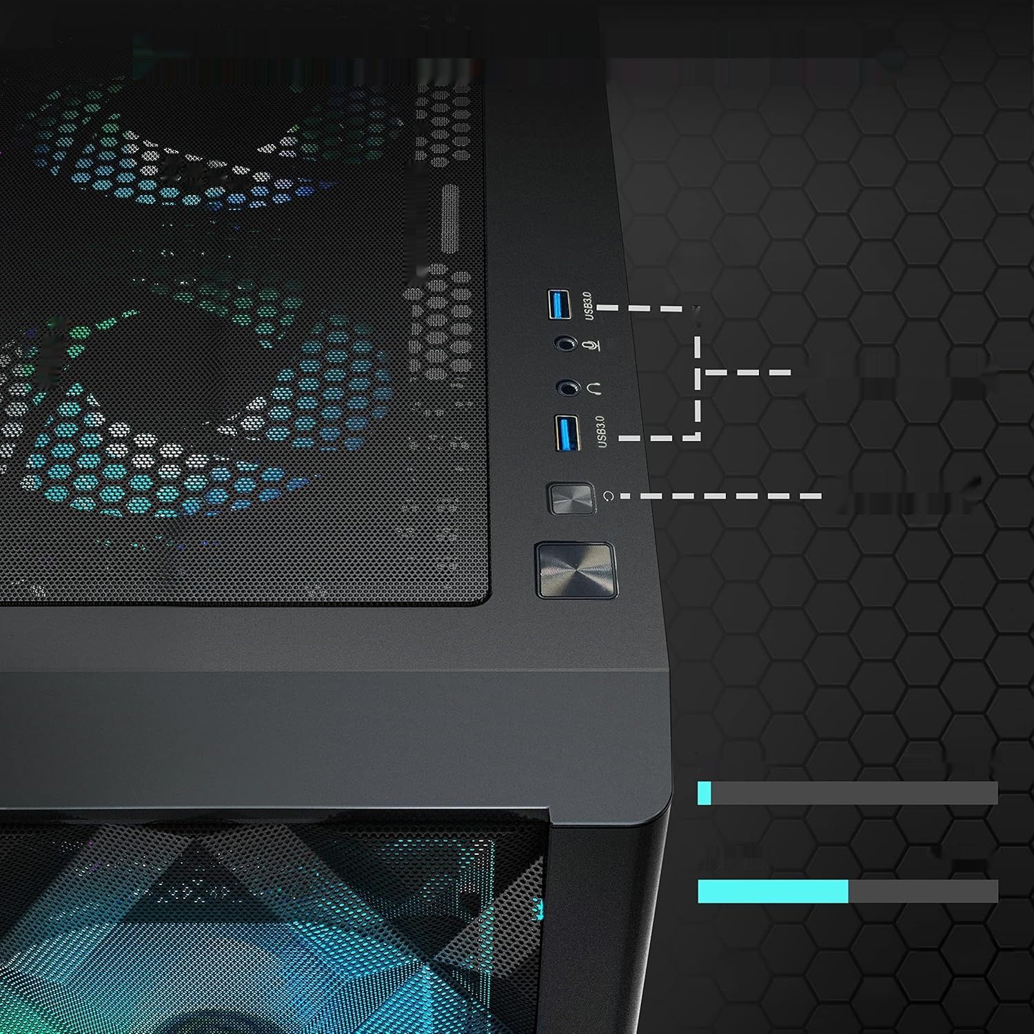 Obudowa PC ATX MUSETEX z fabrycznie zainstalowanymi 6 wentylatorami PW