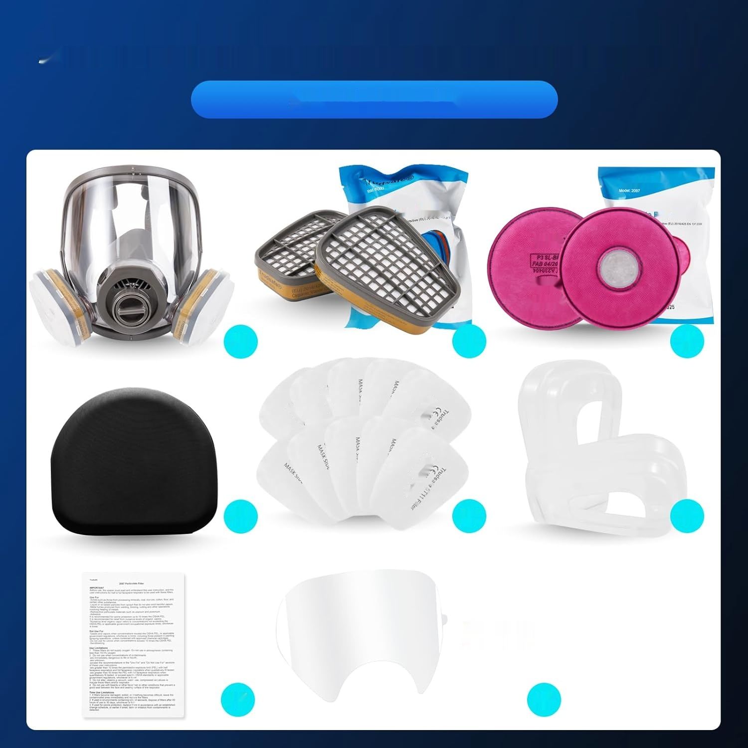 Trudsafe – Pełna maska ochronna z twardym etui do malowania, oprysków i ochrony przed pyłami