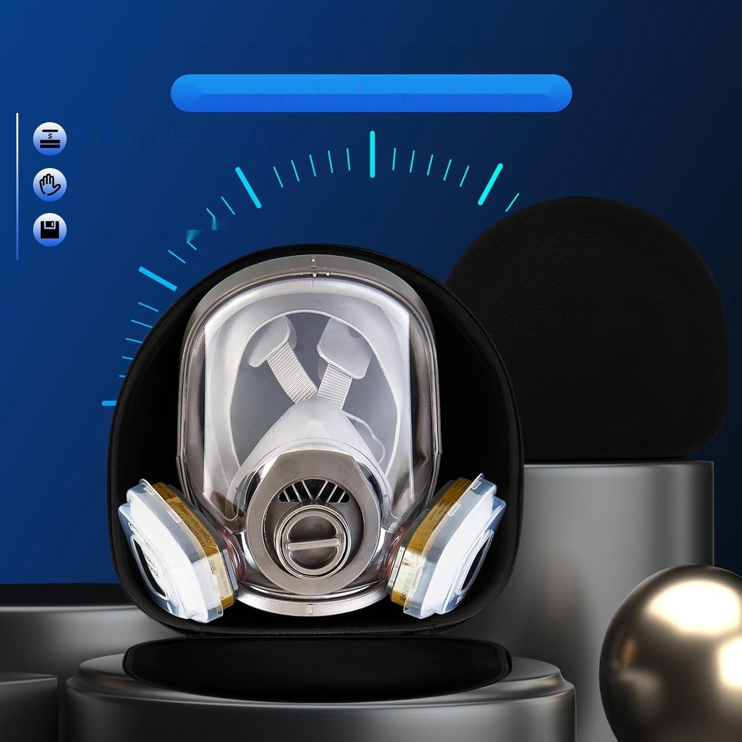 Trudsafe – Pełna maska ochronna z twardym etui do malowania, oprysków i ochrony przed pyłami