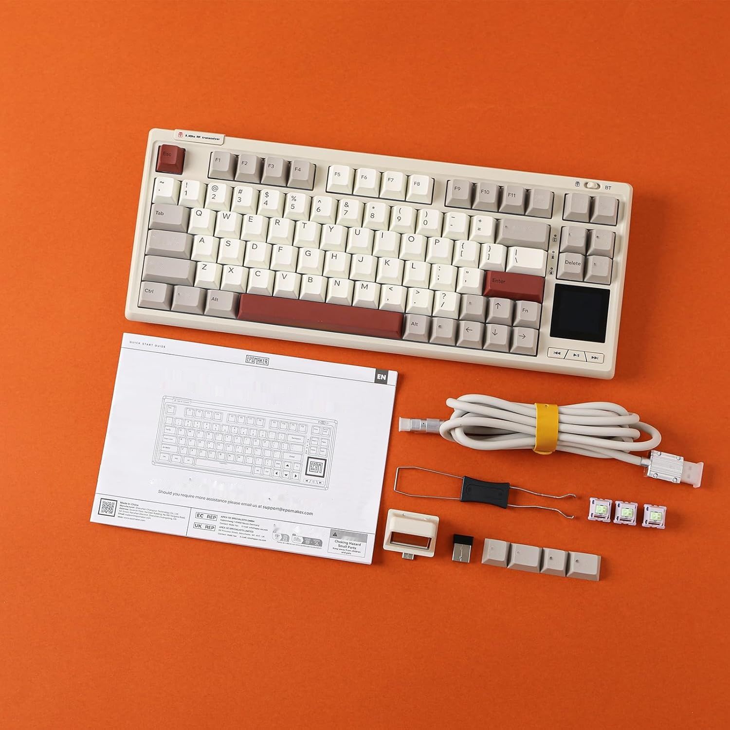 EPOMAKER RT80 Bezprzewodowa Klawiatura do Gier, Mechaniczna Klawiatura