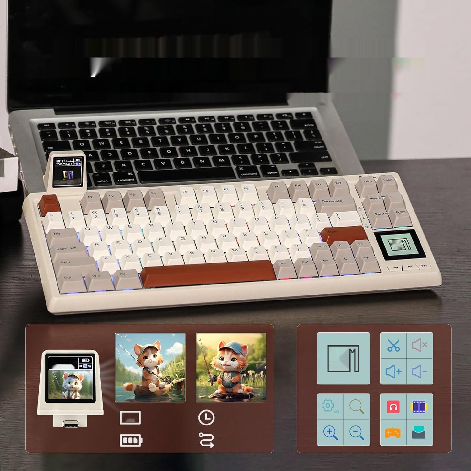 EPOMAKER RT80 Bezprzewodowa Klawiatura do Gier, Mechaniczna Klawiatura