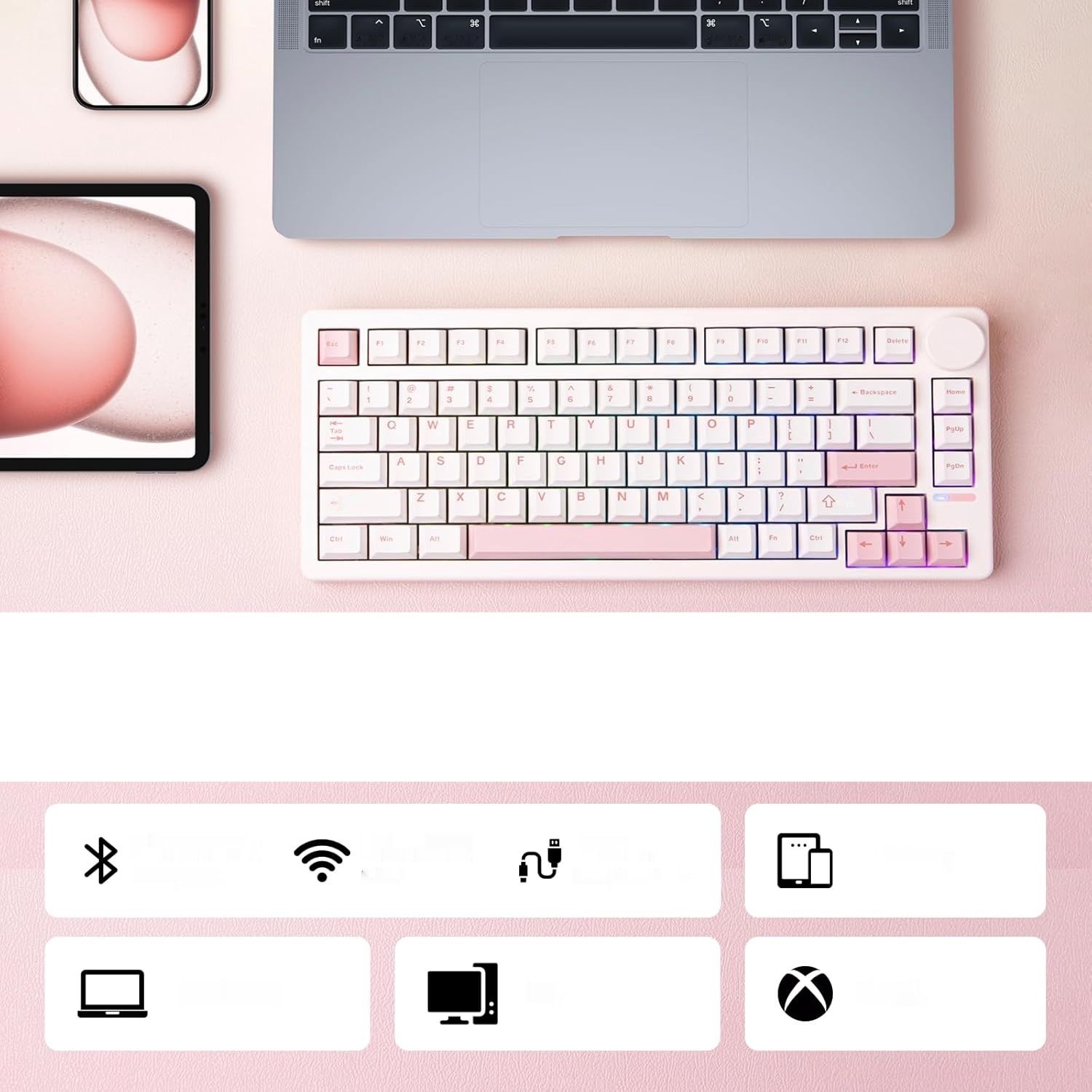 EPOMAKER QK81 75% – bezprzewodowa klawiatura mechaniczna do gier z podświetleniem RGB