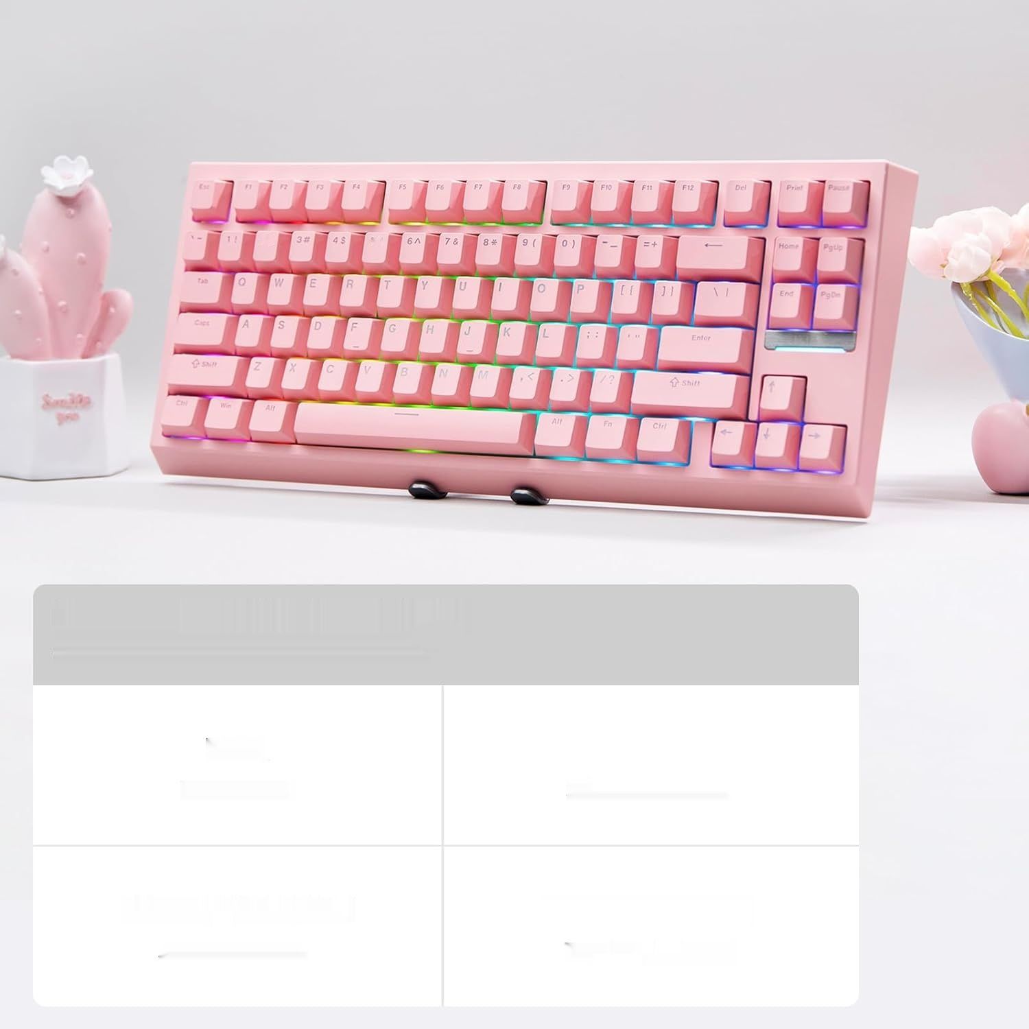 Zmienić foto na czarny !!!!!!!!    EPOMAKER G84 80% Mechaniczna Klawiatura Gamingowa RGB, Klawiatura bezw