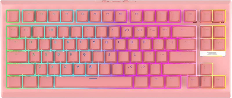 Zmienić foto na czarny !!!!!!!!    EPOMAKER G84 80% Mechaniczna Klawiatura Gamingowa RGB, Klawiatura bezw
