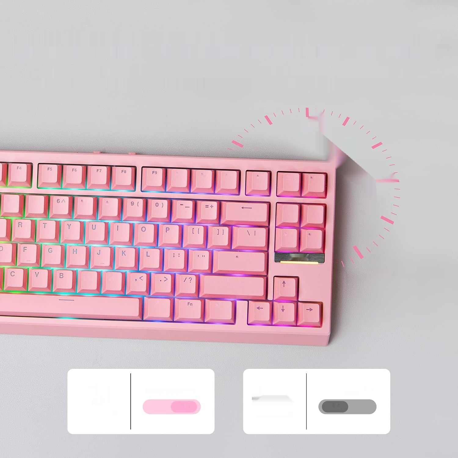 Zmienić foto na czarny !!!!!!!!    EPOMAKER G84 80% Mechaniczna Klawiatura Gamingowa RGB, Klawiatura bezw
