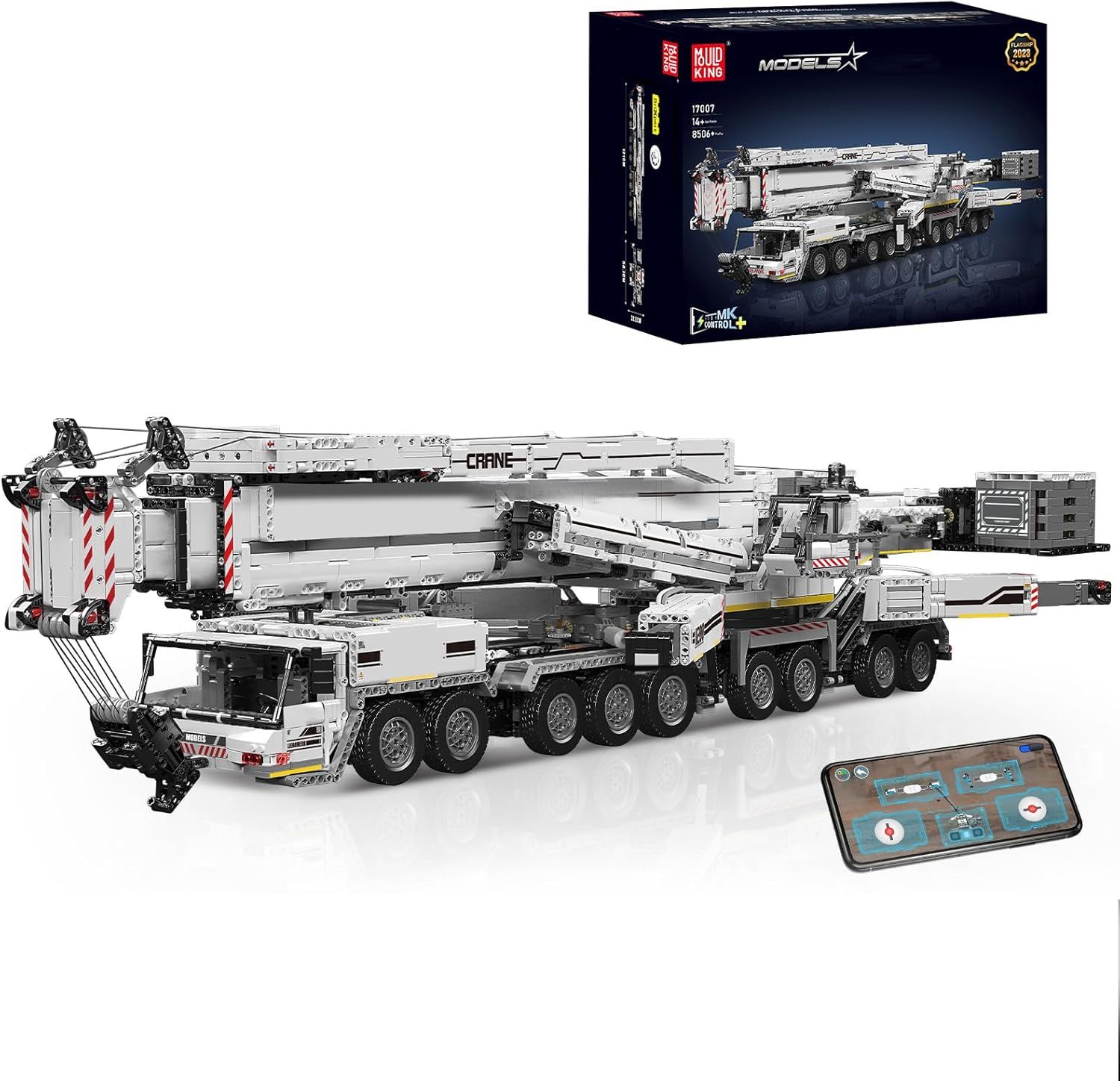 Mould King Zdalnie sterowany model dźwigu ciężarowego, 8506 elementów