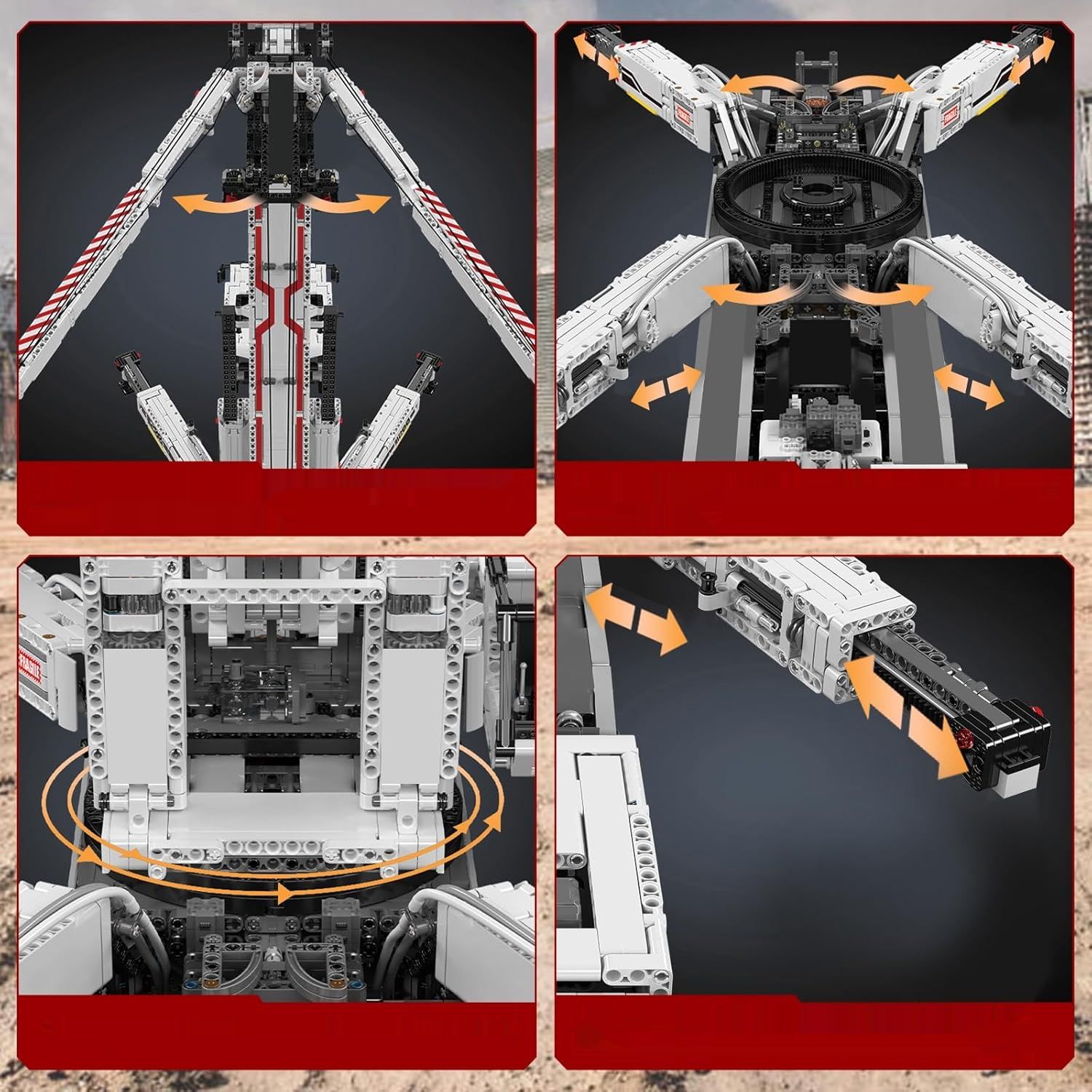Mould King Zdalnie sterowany model dźwigu ciężarowego, 8506 elementów