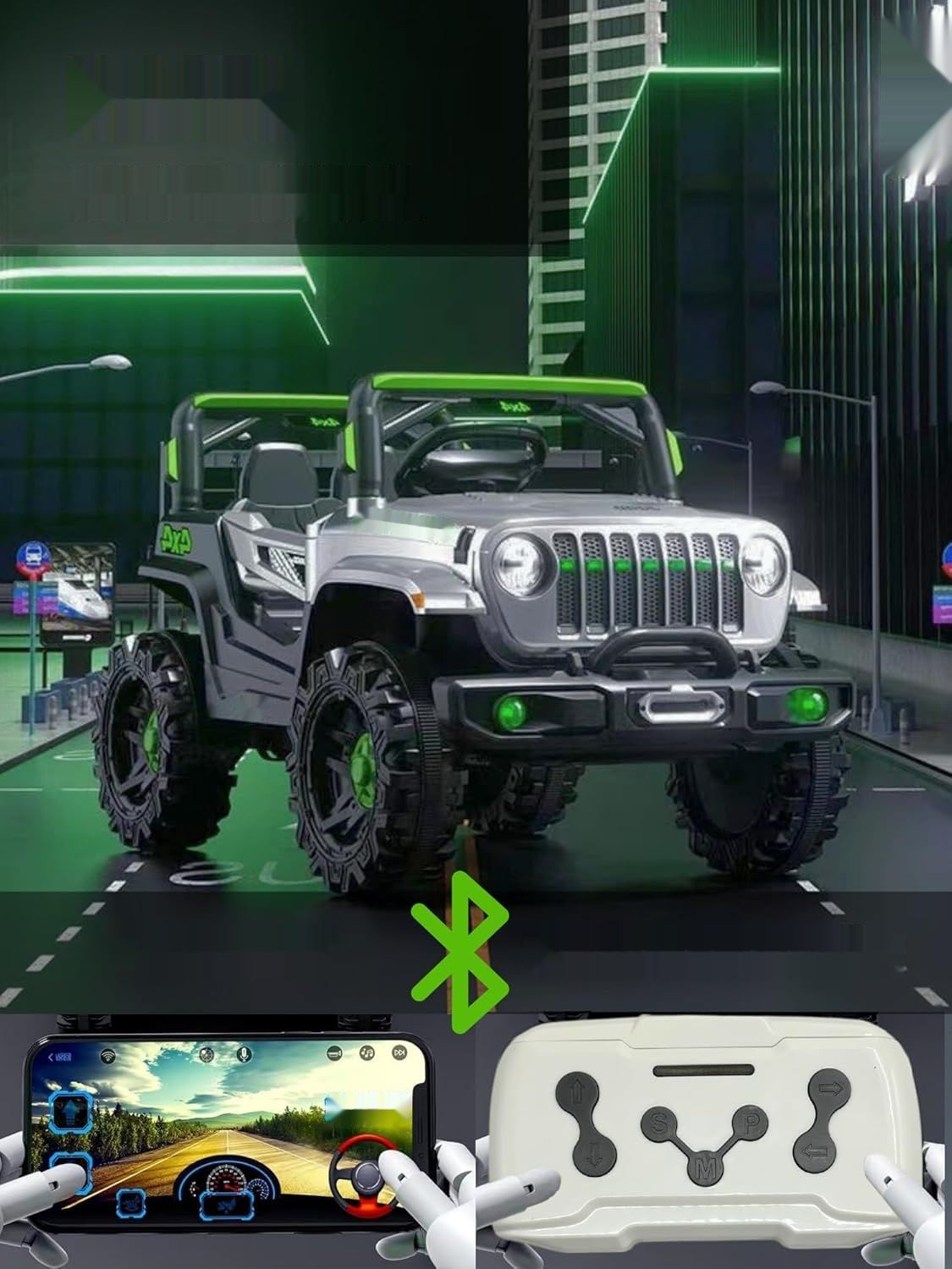 Elektryczny samochód terenowy dla dzieci 1–3 lata. Zdalnie sterowanyoj