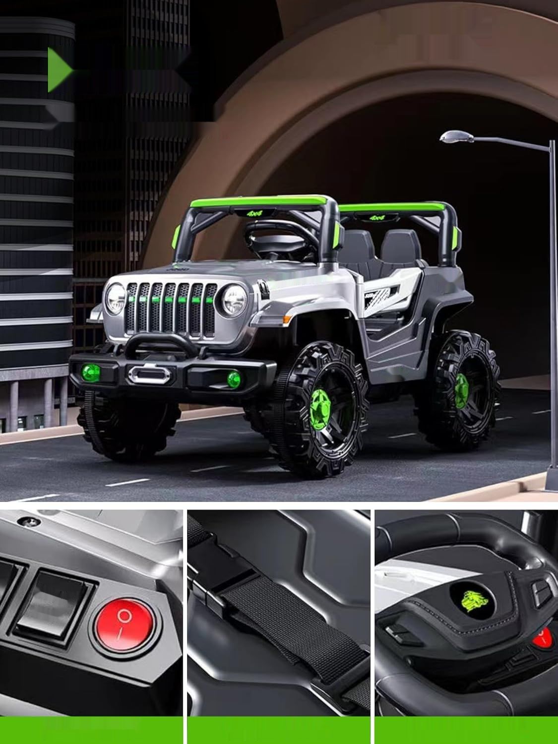 Elektryczny samochód terenowy dla dzieci 1–3 lata. Zdalnie sterowanyoj