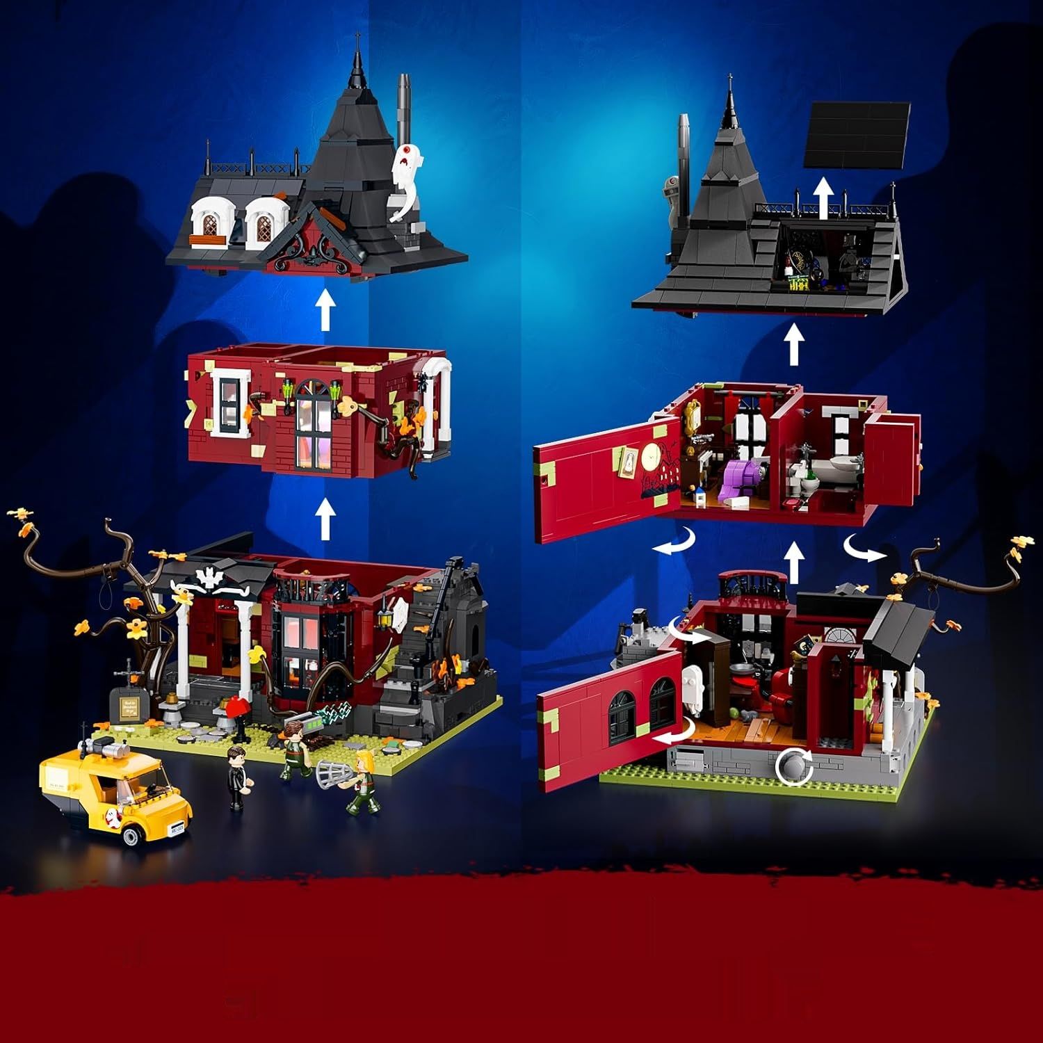 Północna Nawiedzona Rezydencja z Oświetleniem 2617PCS, L9092