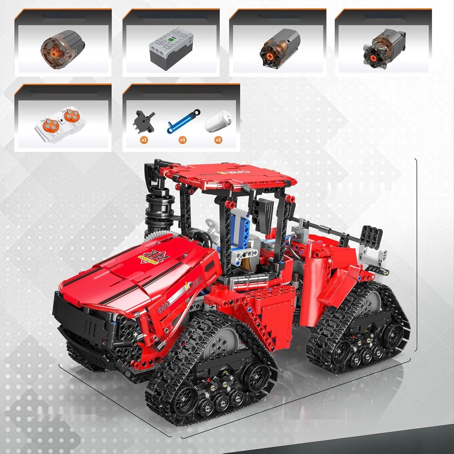 Mould King 18020 Technik Traktor zdalnie sterowany – 1698 elementów