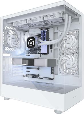 MUSETEX K2 – Obudowa PC ATX Mid Tower z podwójnym szkłem hartowanym, biała